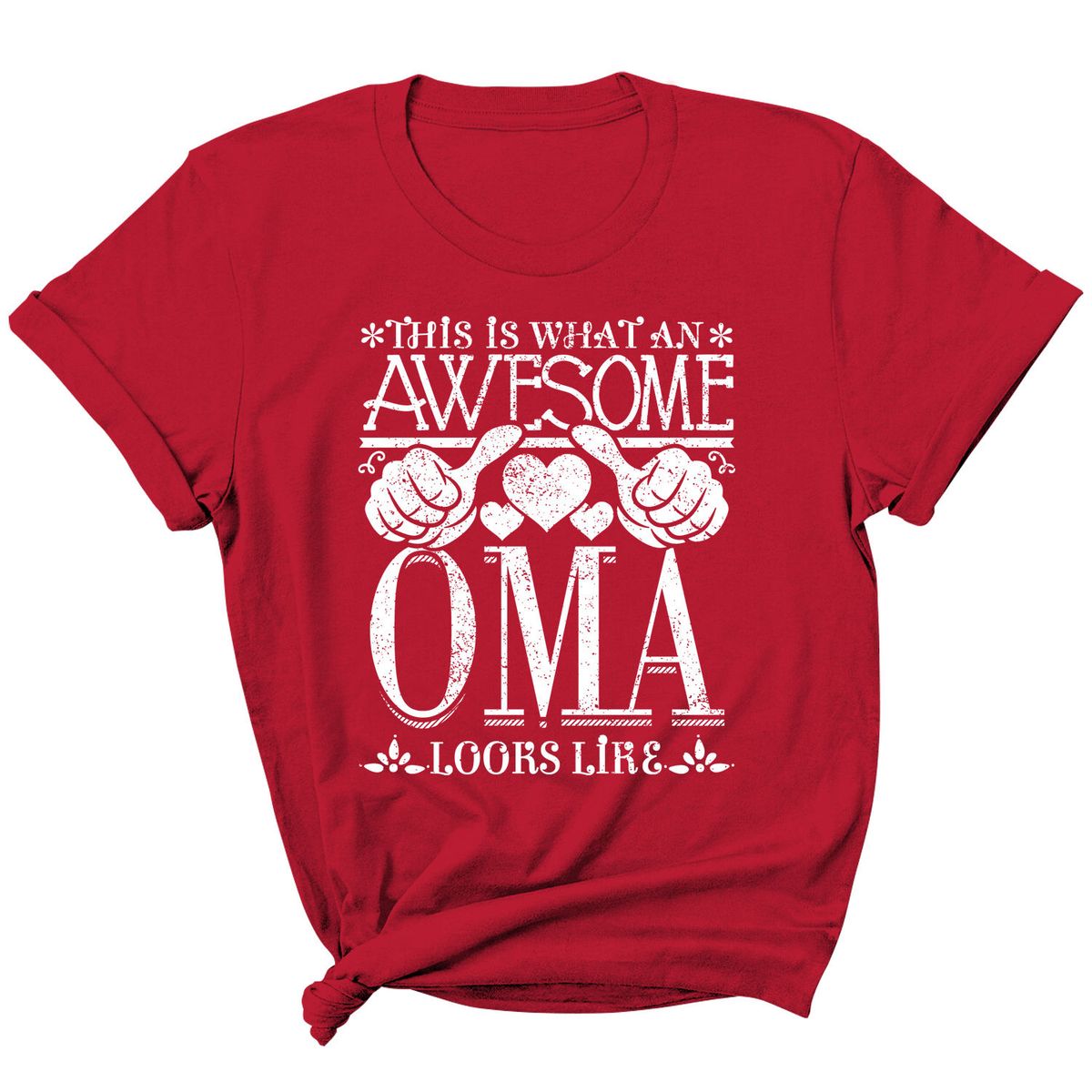 Women's "Awesome Mom/ Grandma Looks Like" T-Shirt - Oma - Red / 2XL