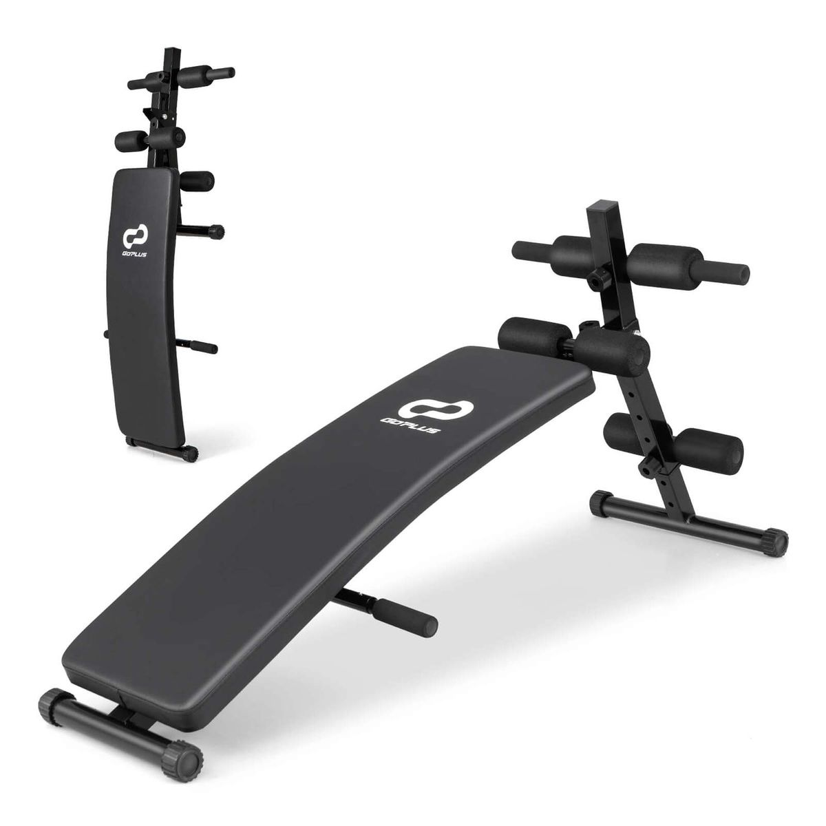 Adjustable Decline Sit-up Bench for Exercise (Optional Accessories) - Goplus Adjustable Decline Sit