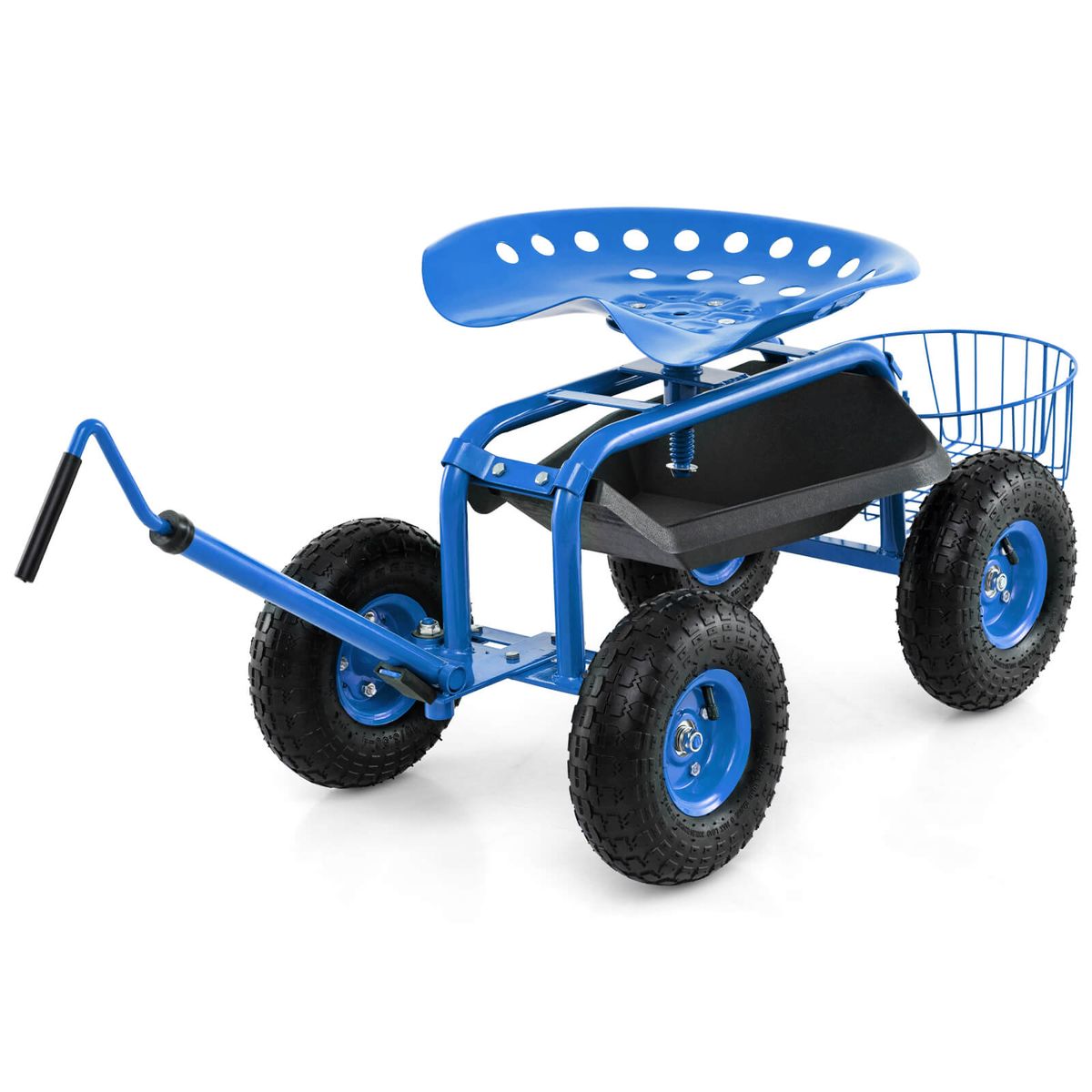 Garden Rolling Cart with Basket  - Garden Cart-Blue