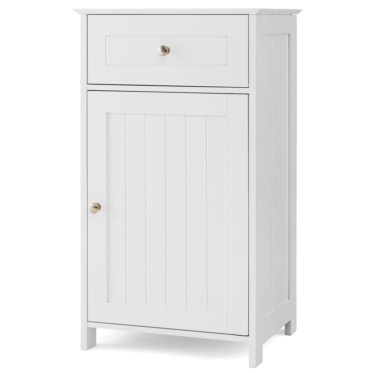 Floor Storage Cabinet with Drawer and Shelf - Drawer Shelf-White