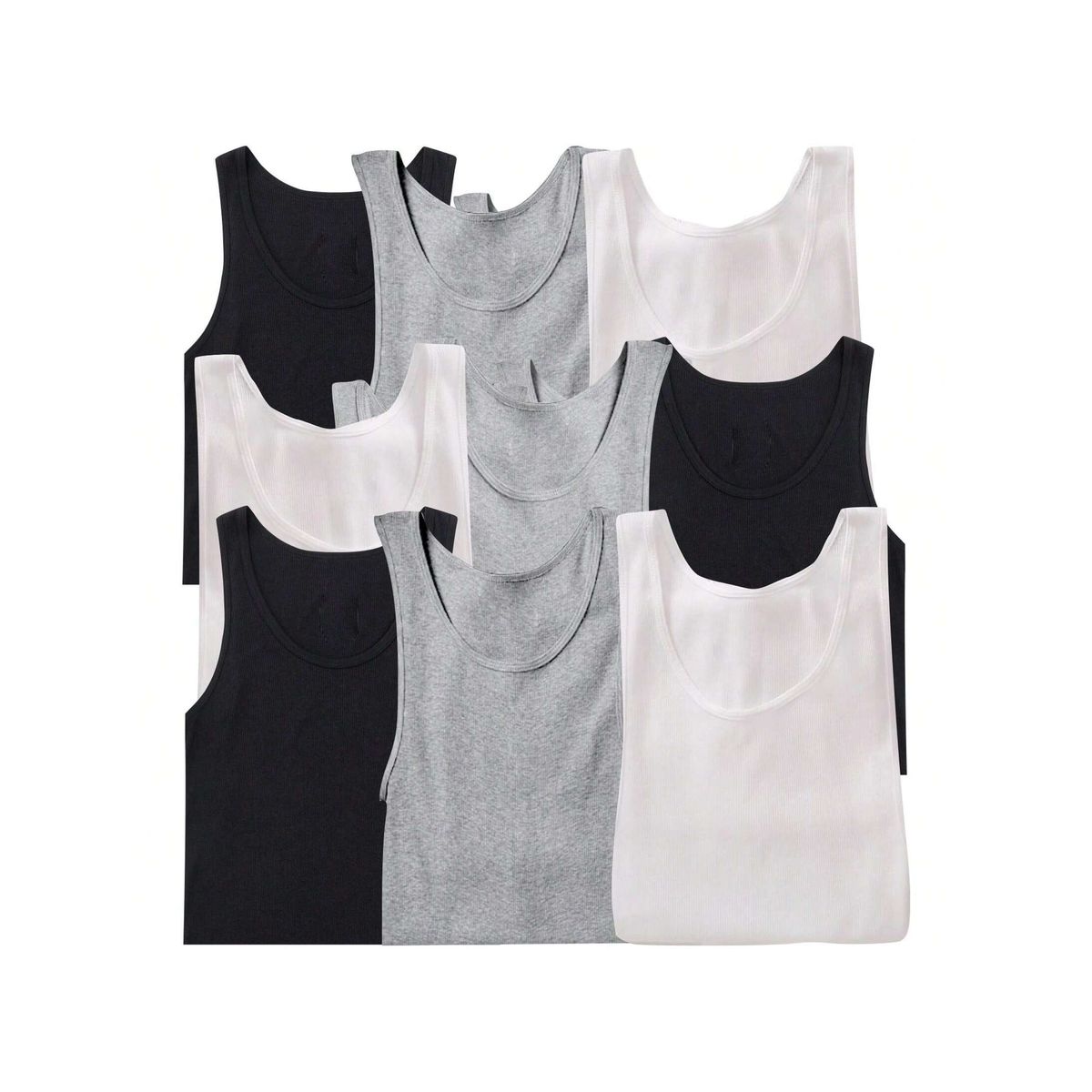 Men's Cotton Blend Slim Fit Sleeveless A-Shirt (3- or 9-Pack) - Small / 9 Pack: Assorted