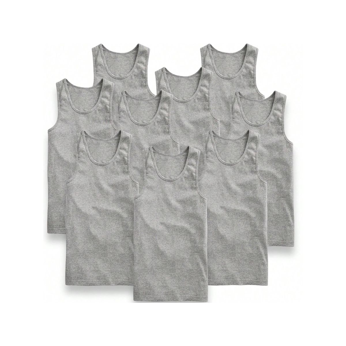 Men's Cotton Blend Slim Fit Sleeveless A-Shirt (3- or 9-Pack) - Medium / 9 Pack: Heather Grey