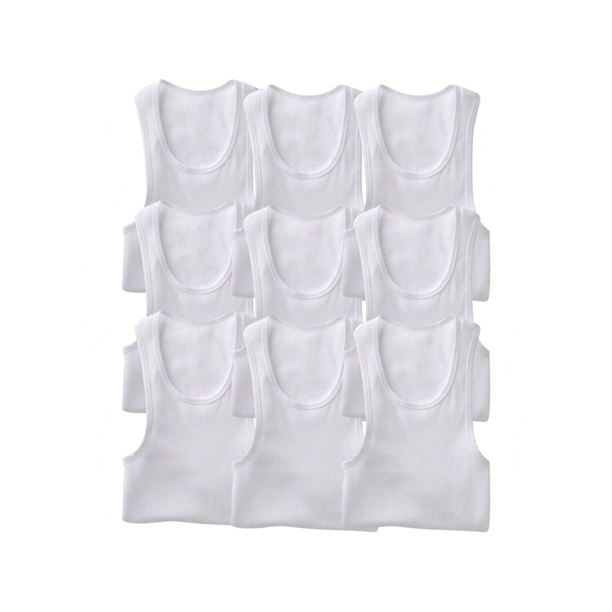 Men's Cotton Blend Slim Fit Sleeveless A-Shirt (3- or 9-Pack) - Large / 9 Pack: White