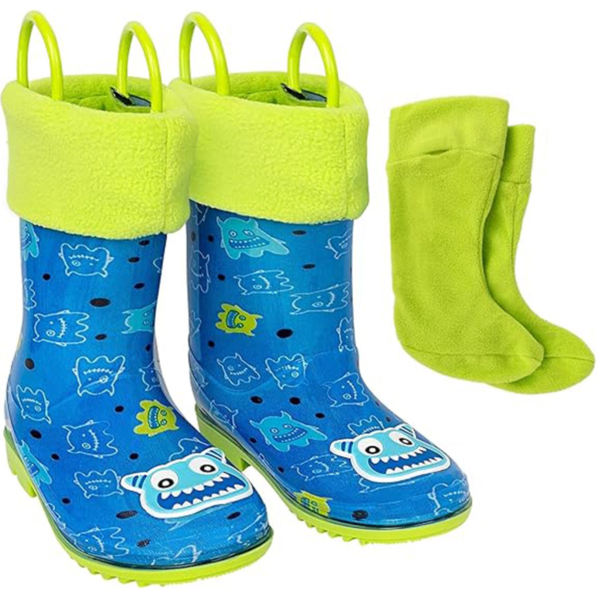 Kids' Unisex Waterproof Rubber Boots - Monster- 10T