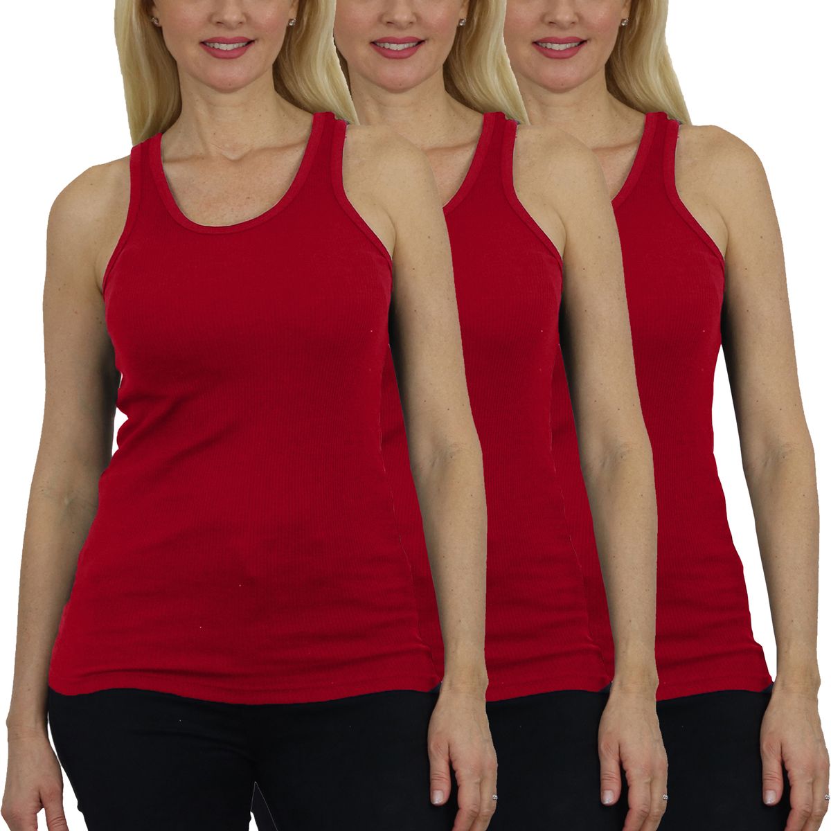 Women's Ribbed Tank Tops (3-Pack) - MTT-1000-BG-BG-BG / M