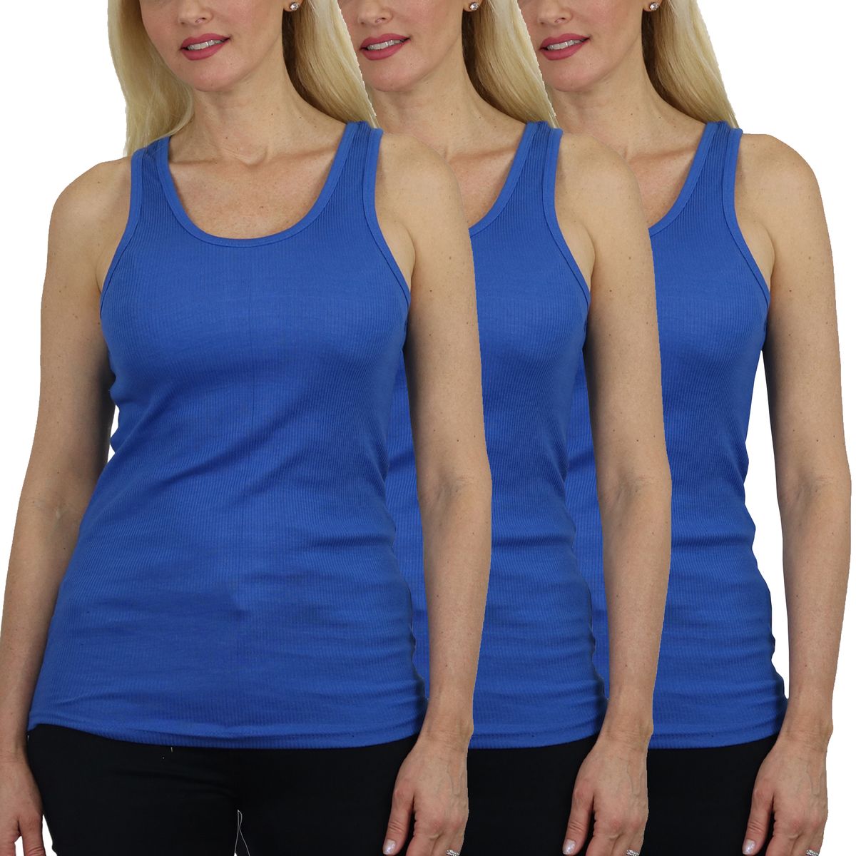 Women's Ribbed Tank Tops (3-Pack) - MTT-1000-RY-RY-RY / M