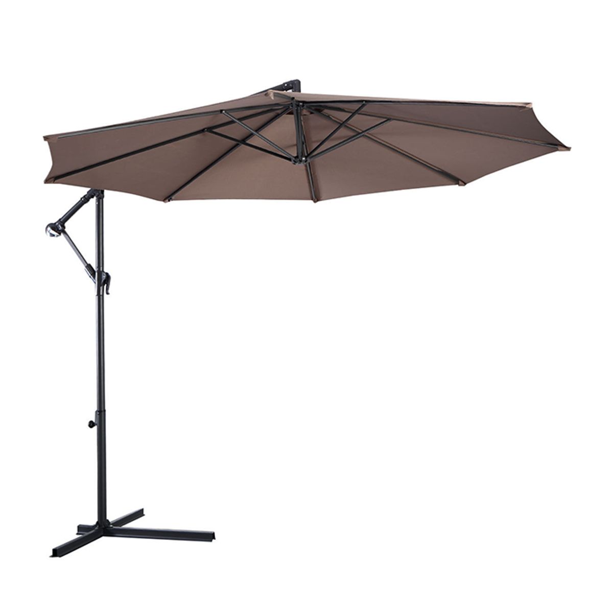 10' Hanging Offset Outdoor Market Patio Umbrella  - 10' Umbrella Tan