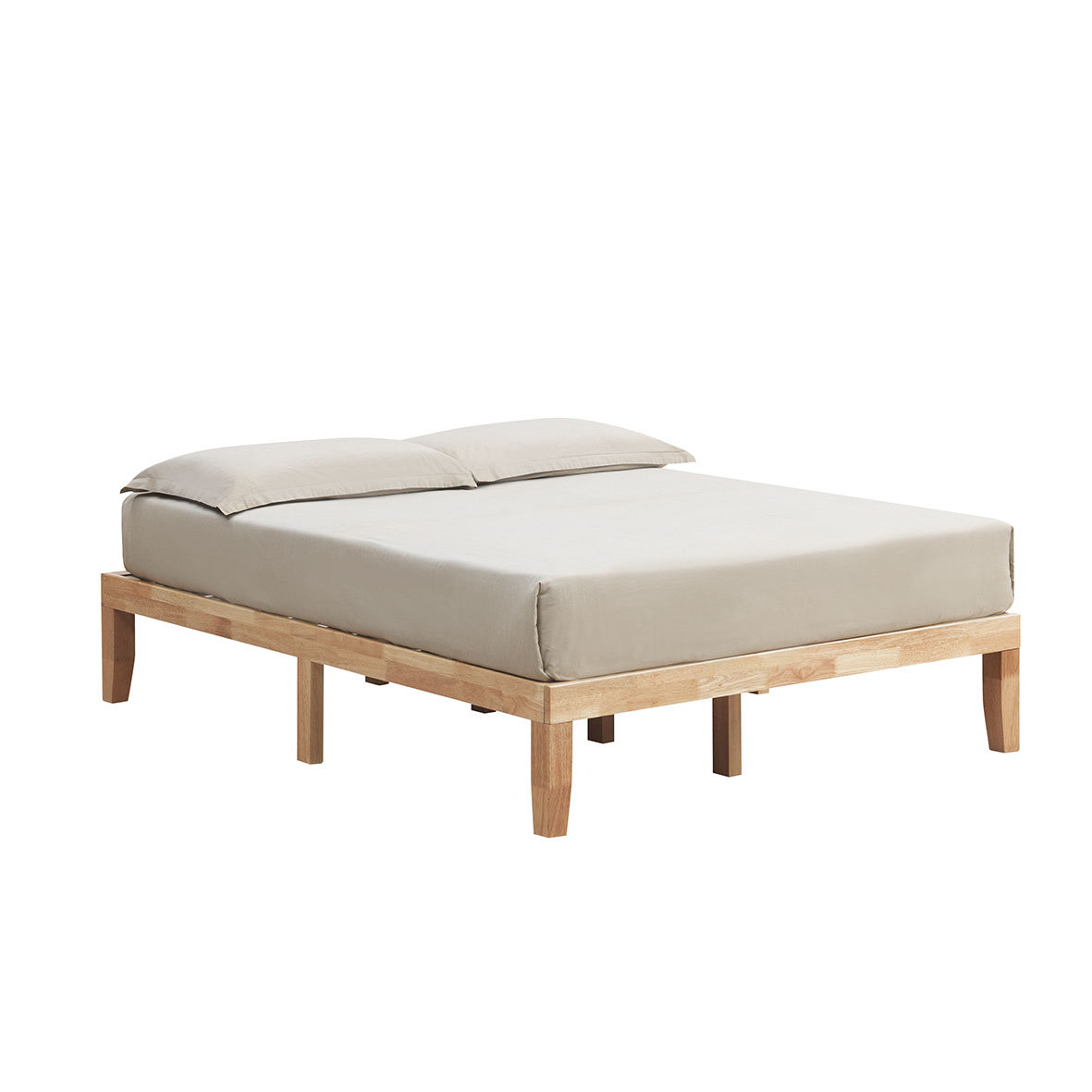 14 in. Wooden Platform Bed Frame (Queen) - Bed Frame NA