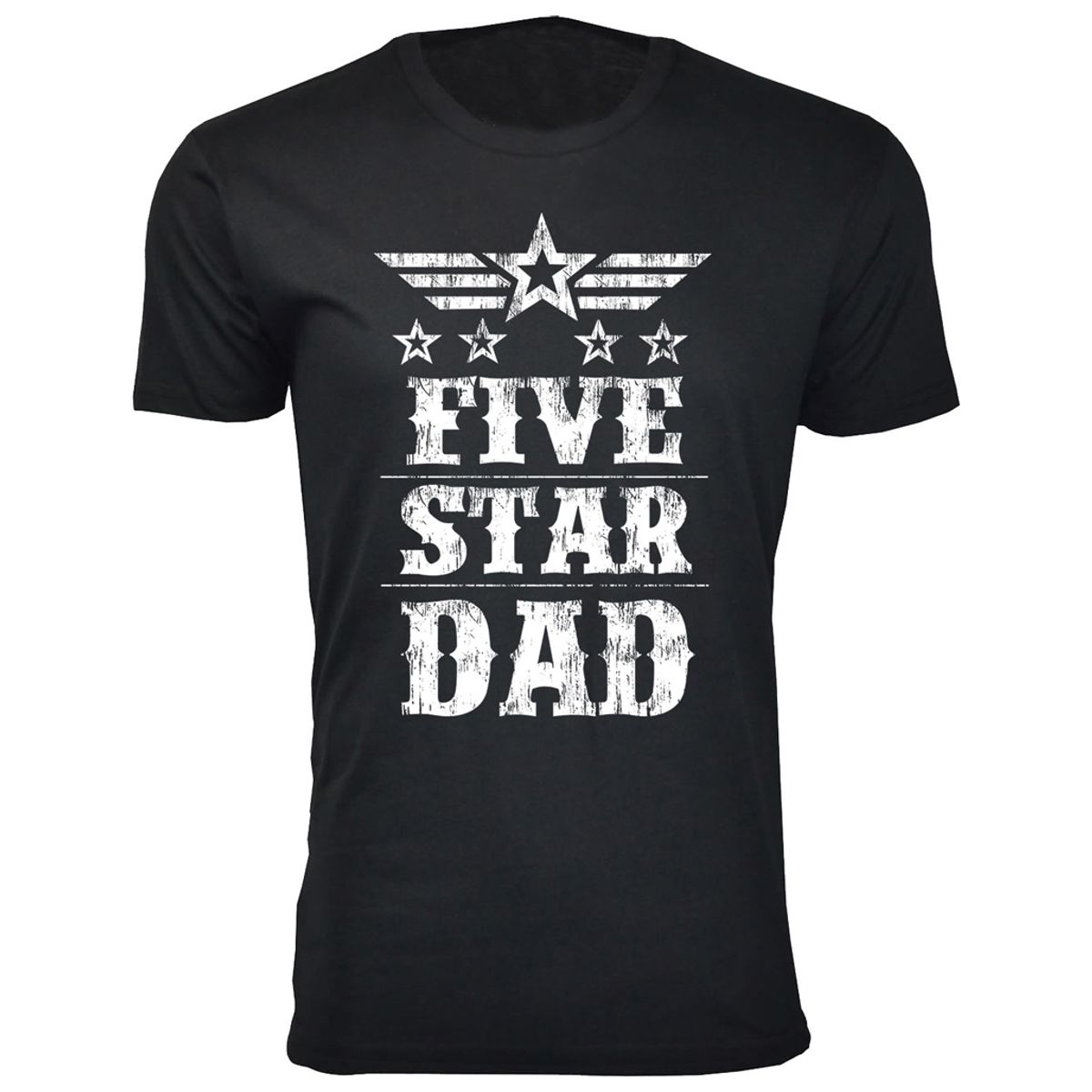 Men's Five Star Dad/Grandpa T-shirt - Five Star- Dad -Black / S
