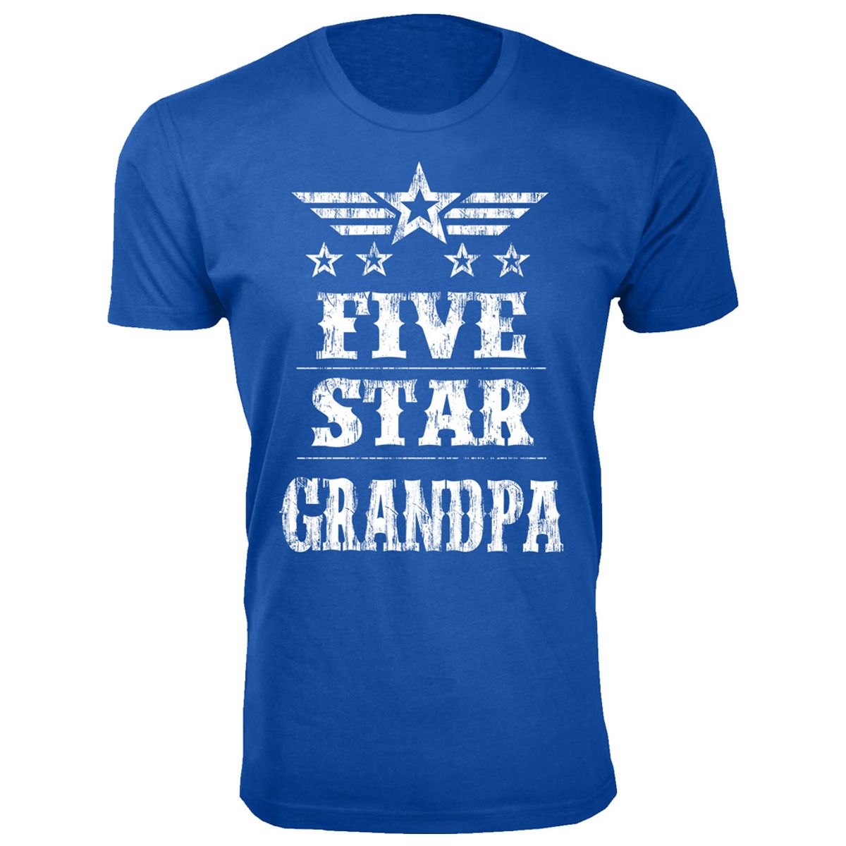 Men's Five Star Dad/Grandpa T-shirt - Men's Five Star Father's Day T-shirts - Grandpa - Royal Blue / M