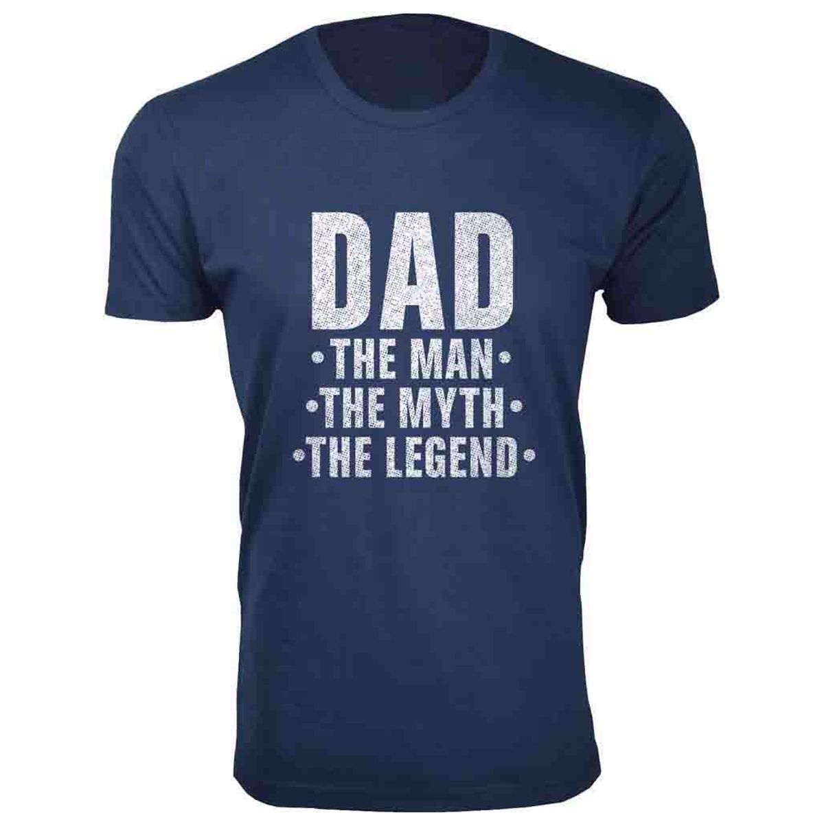 Men's Funny Dad Cotton T-Shirts - Dad The Man The Myth The Legend/Navy/S