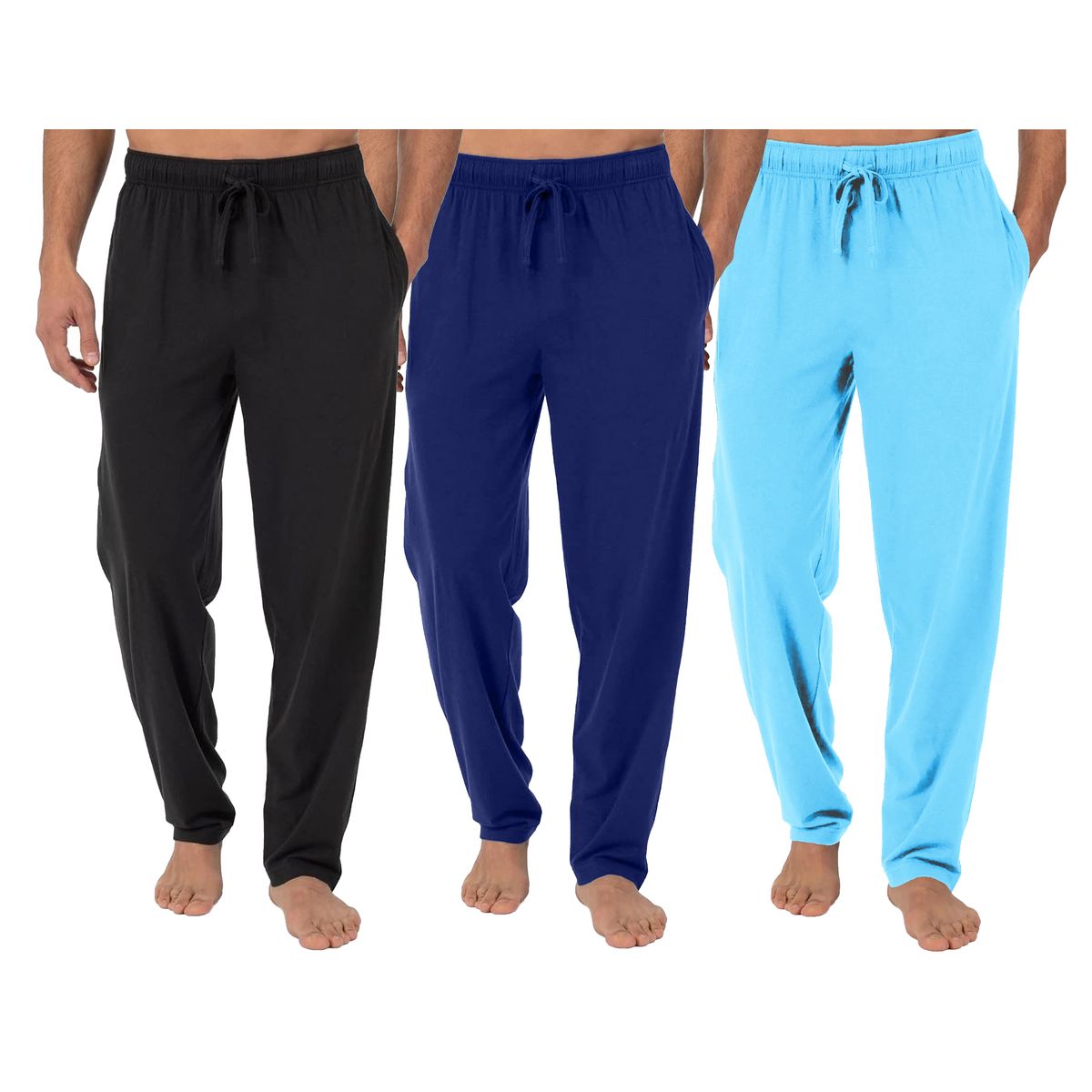 Men's Classic Lounge Pajama Pants (1- or 3-Pack) - MLPJ-700-BK-NV-BL-L
