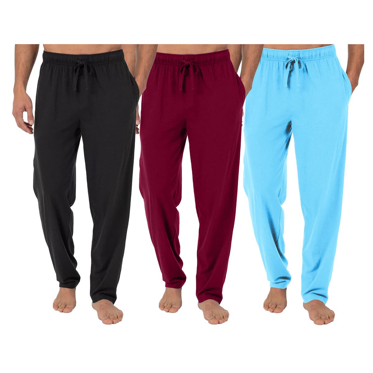Men's Classic Lounge Pajama Pants (1- or 3-Pack) - MLPJ-700-BK-BG-BL-M