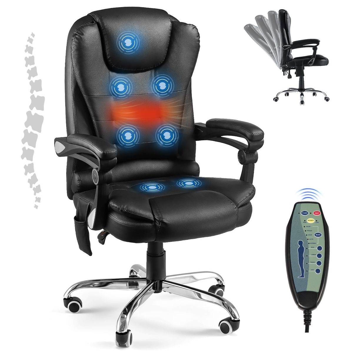 Ergonomic Desk Chair with Back Support - Black