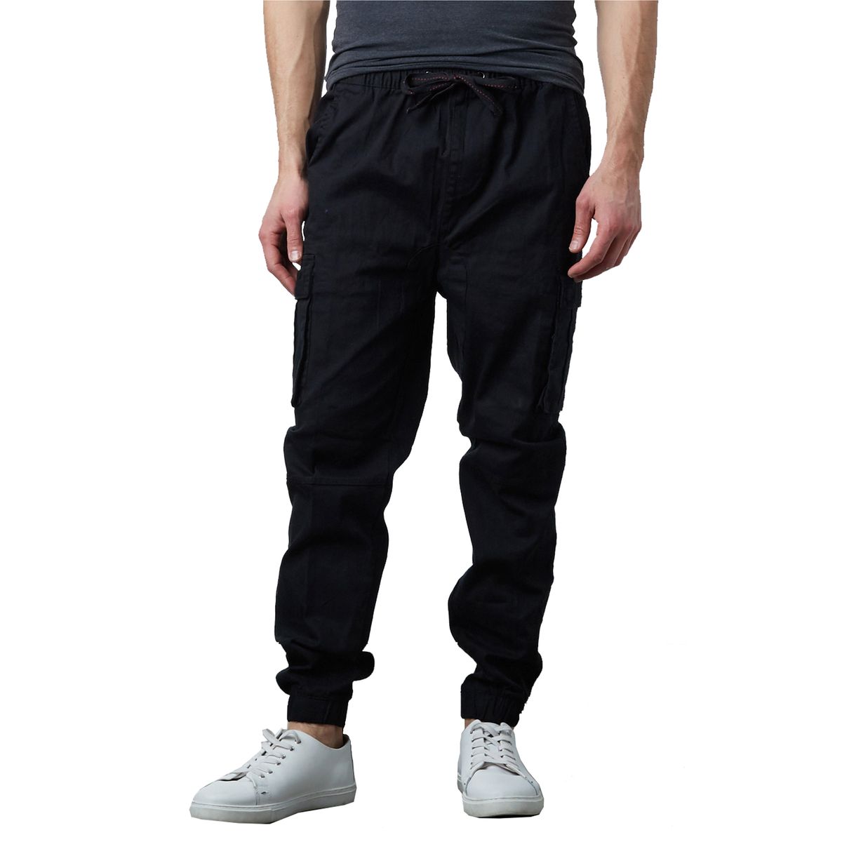 Men's Modern Fit Super Flex Stretch Cargo Jogger Pants - MSSCJ-408-BK / S