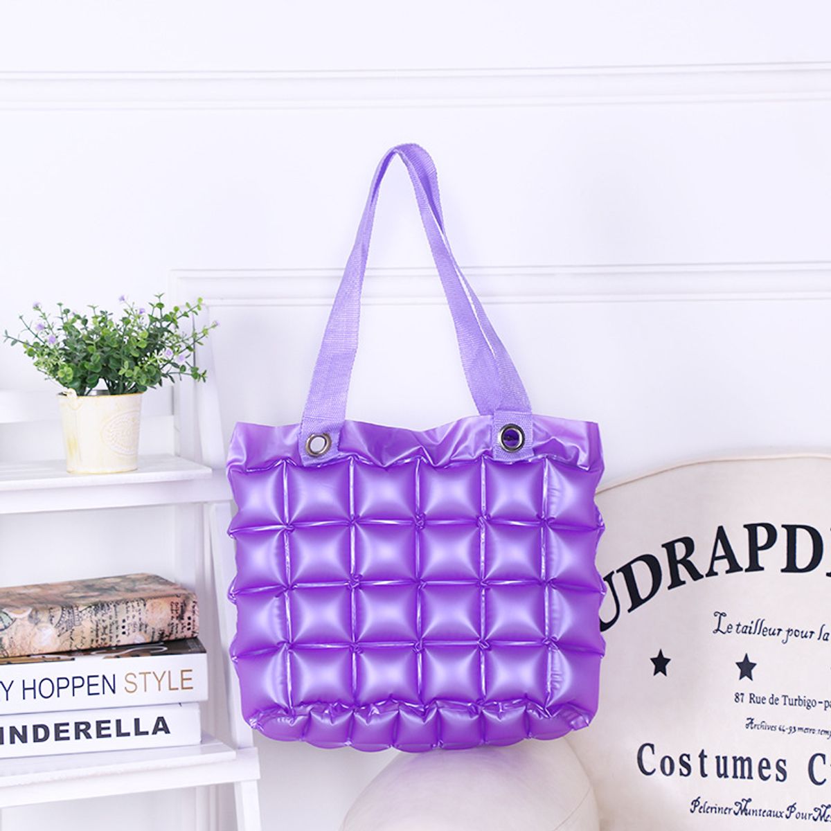 Clarissa Inflatable Tote - Purple