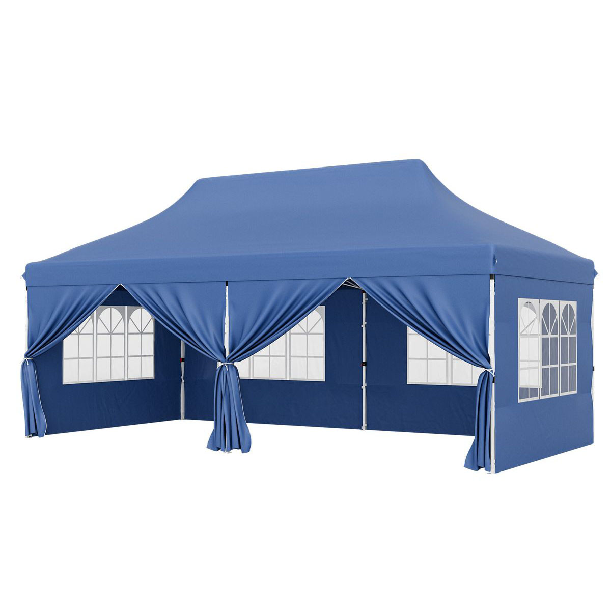 10 x 20-Foot Pop-up Canopy Tent with Windows - Pop up Canopy tent-Blue