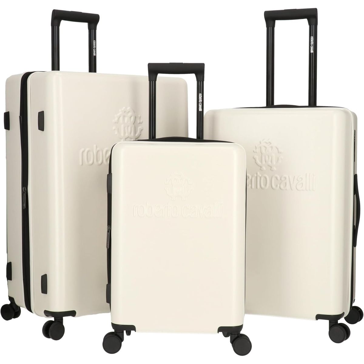 Roberto Cavalli Luxury 3-Piece Luggage Set - Ivory2