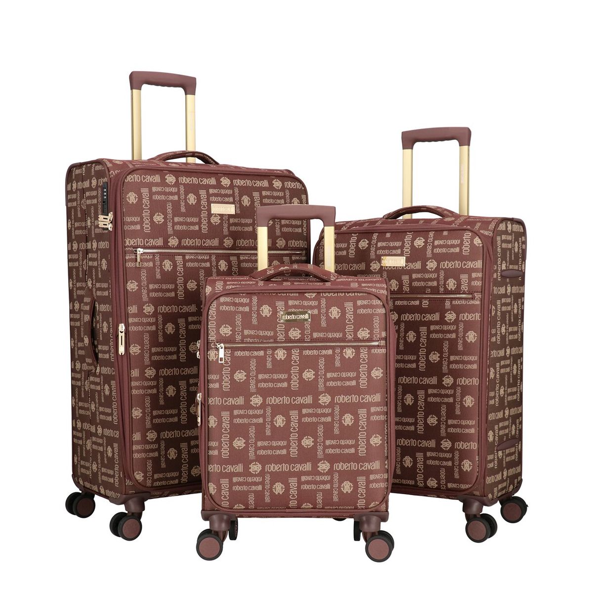 Roberto Cavalli Luxury 3-Piece Luggage Set - Brown2