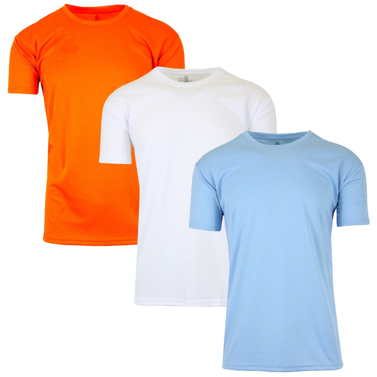 Men's Moisture-Wicking Quick Dry Performance Crew Neck Tee (3-Pack) - MPT-100/NO-WH-LB/2XL