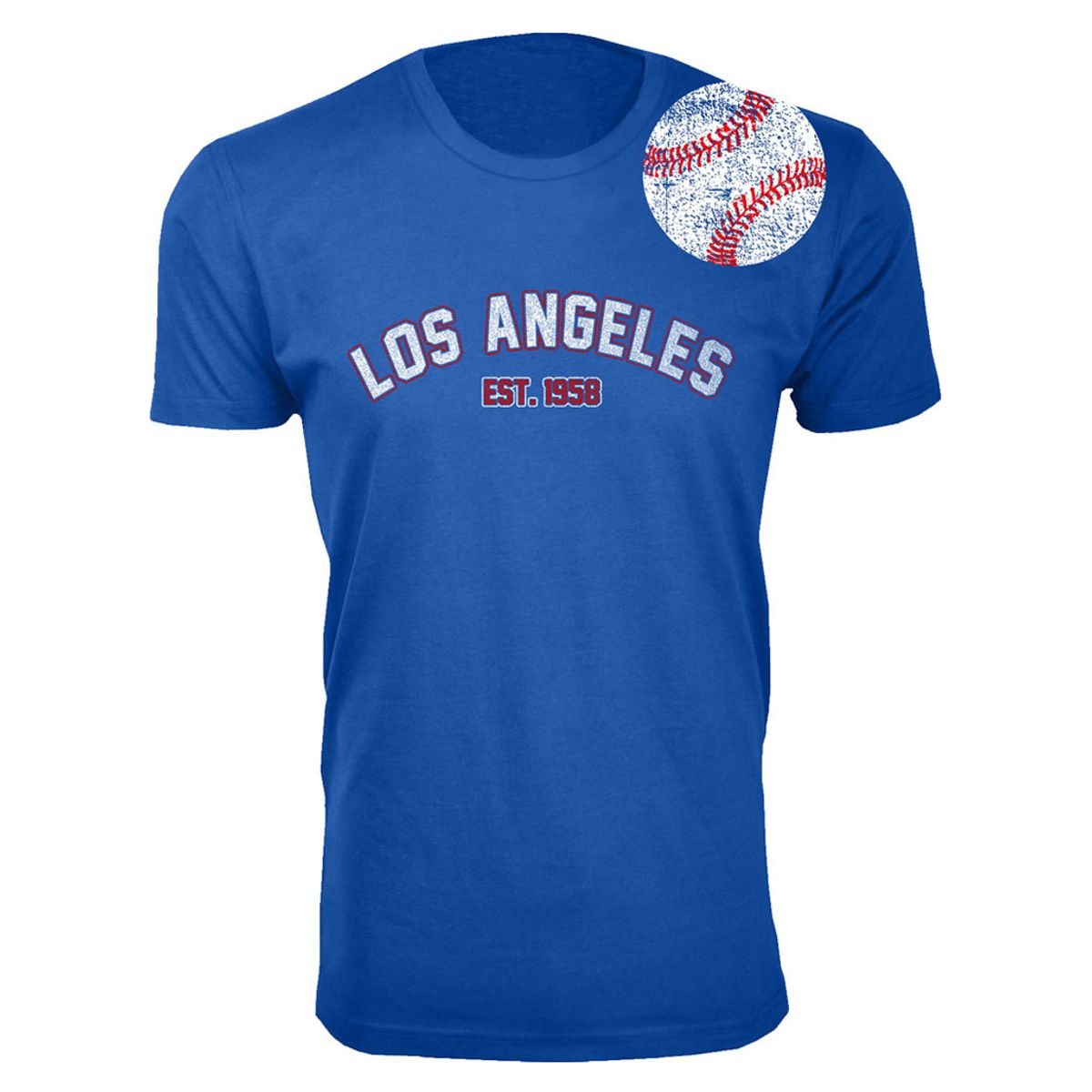 Men's Baseball City T-Shirt - Los Angeles - Royal Blue / 3XL