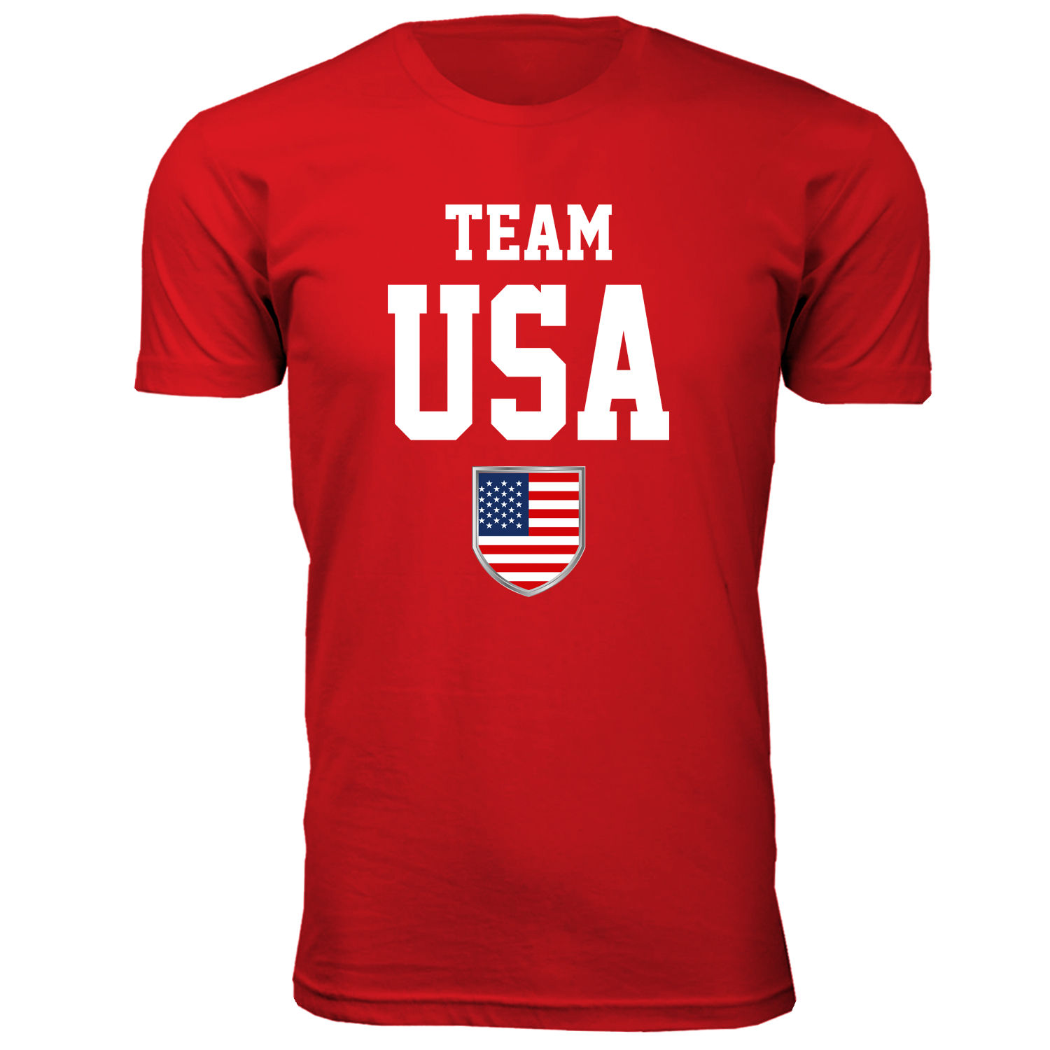 Men's Patriotic USA T-Shirt - Team USA Shield - Red / 3XL