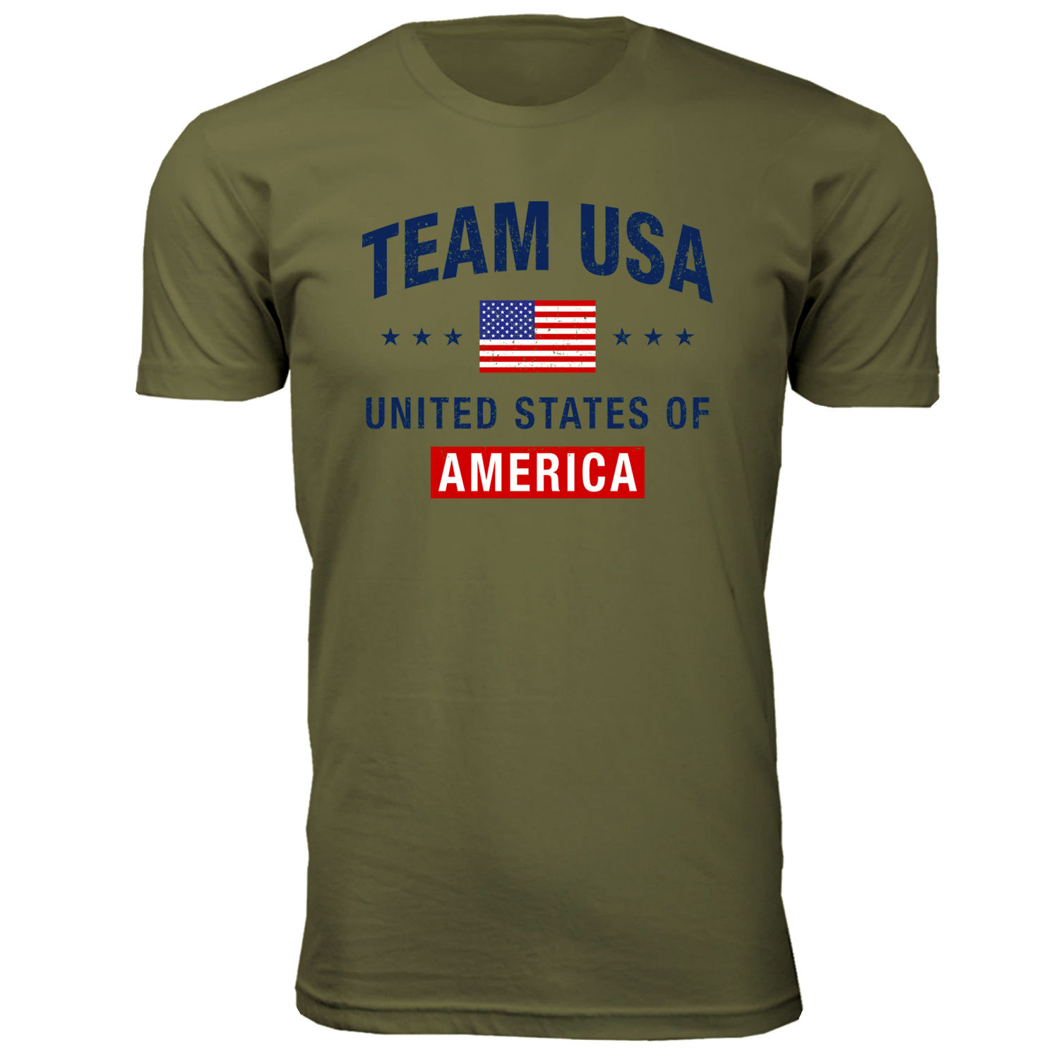 Men's Patriotic USA T-Shirt - Team USA America - M.Green / L
