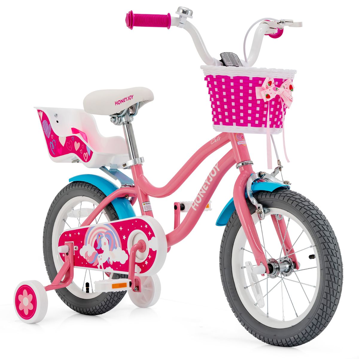 Kids' Bicycle with Training Wheels -  14" without Streamers
