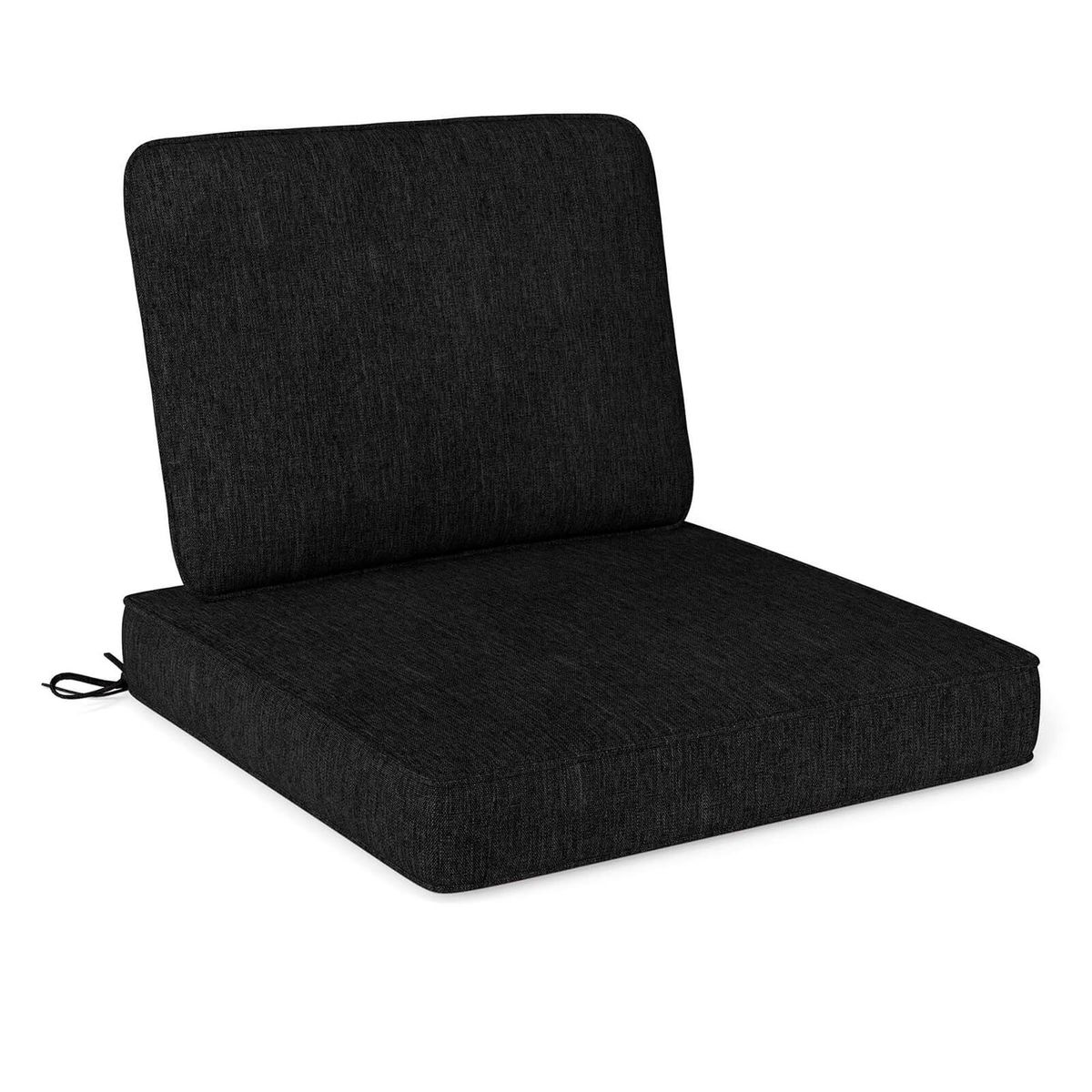 Deep Seat Cushion and Back Pillow with Removable Covers (2- to 8-Pack) - Black-2-Pack