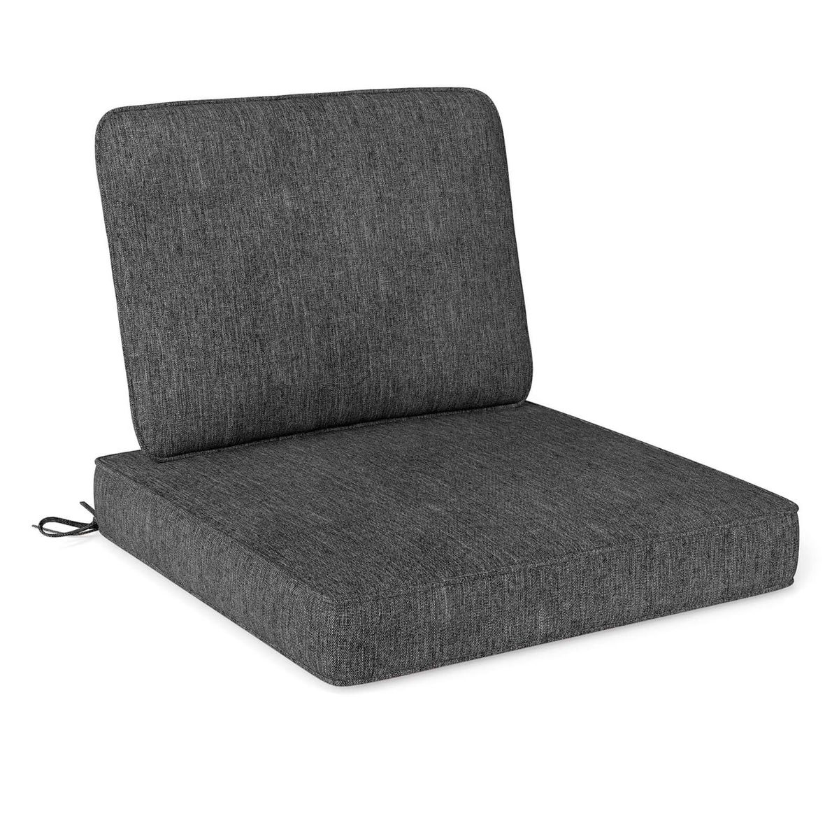 Deep Seat Cushion and Back Pillow with Removable Covers (2- to 8-Pack) - Gray-2-Pack