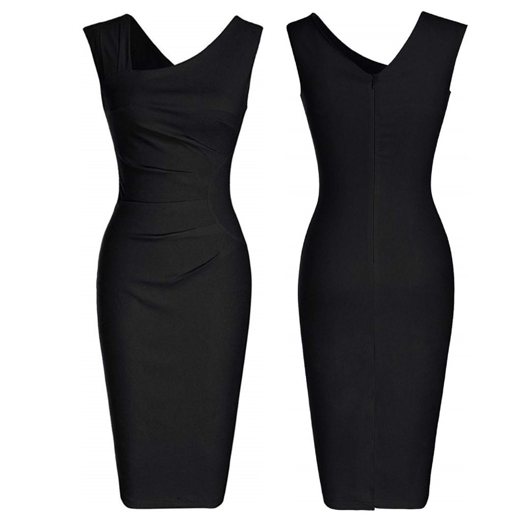 Haute Edition® Women's Retro Sleeveless Bodycon Dress - Small - Black