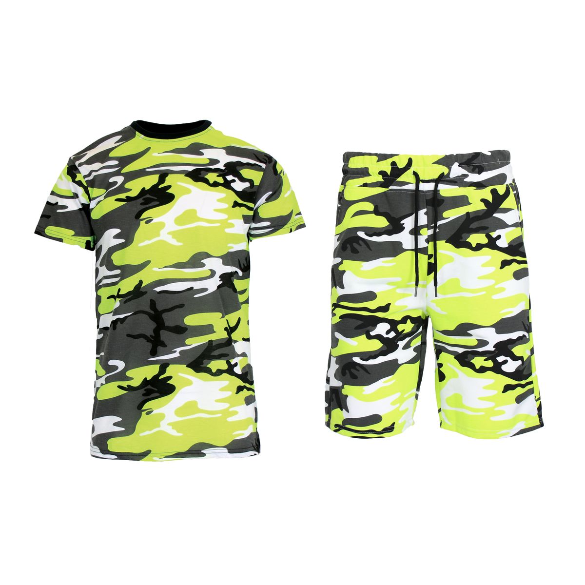 Men’s 2-Piece Slim Fit Camo T-Shirt & Shorts Set - MCMO-02 - MPS-670 - NG - XL