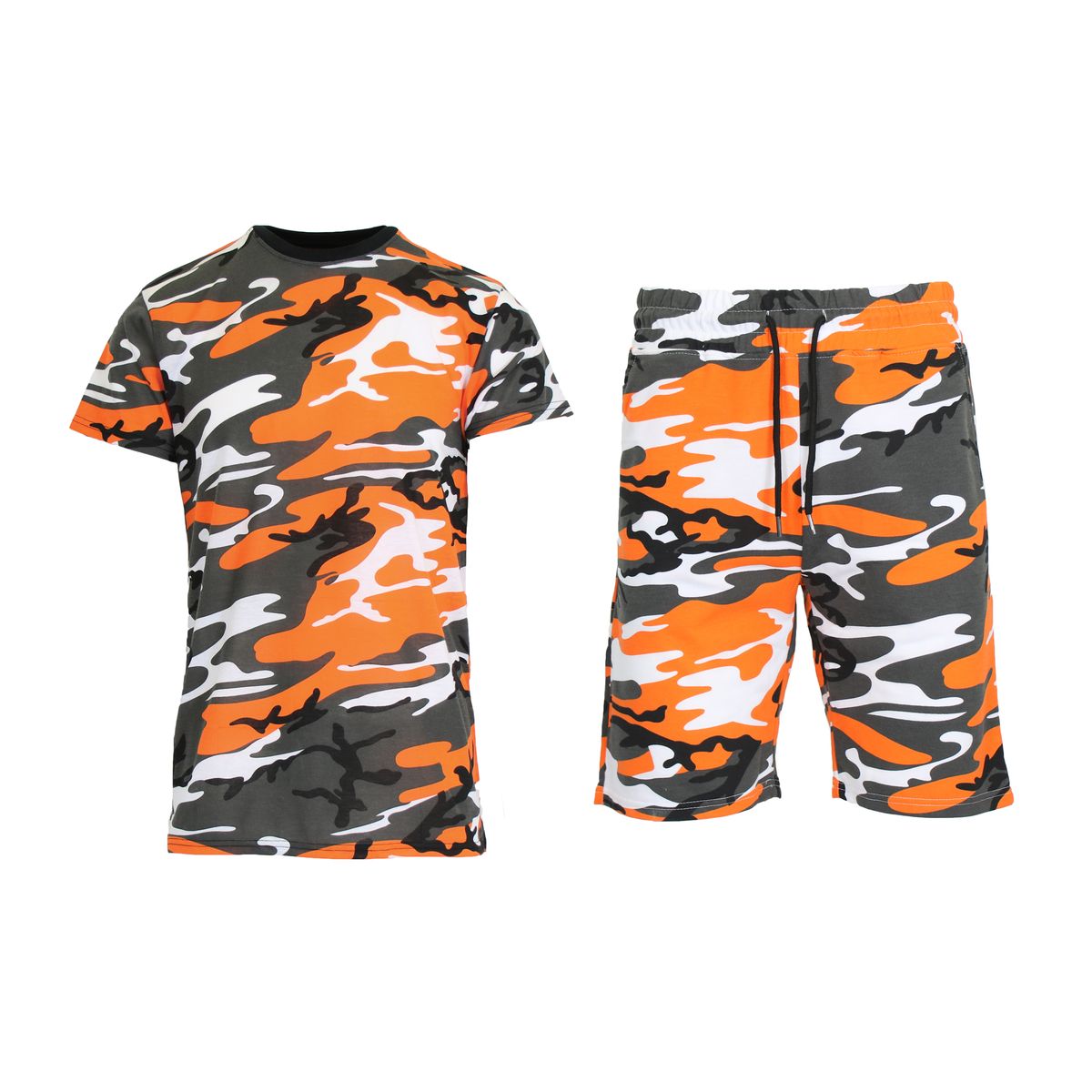 Men’s 2-Piece Slim Fit Camo T-Shirt & Shorts Set - MCMO-02 - MPS-670 - OR - M