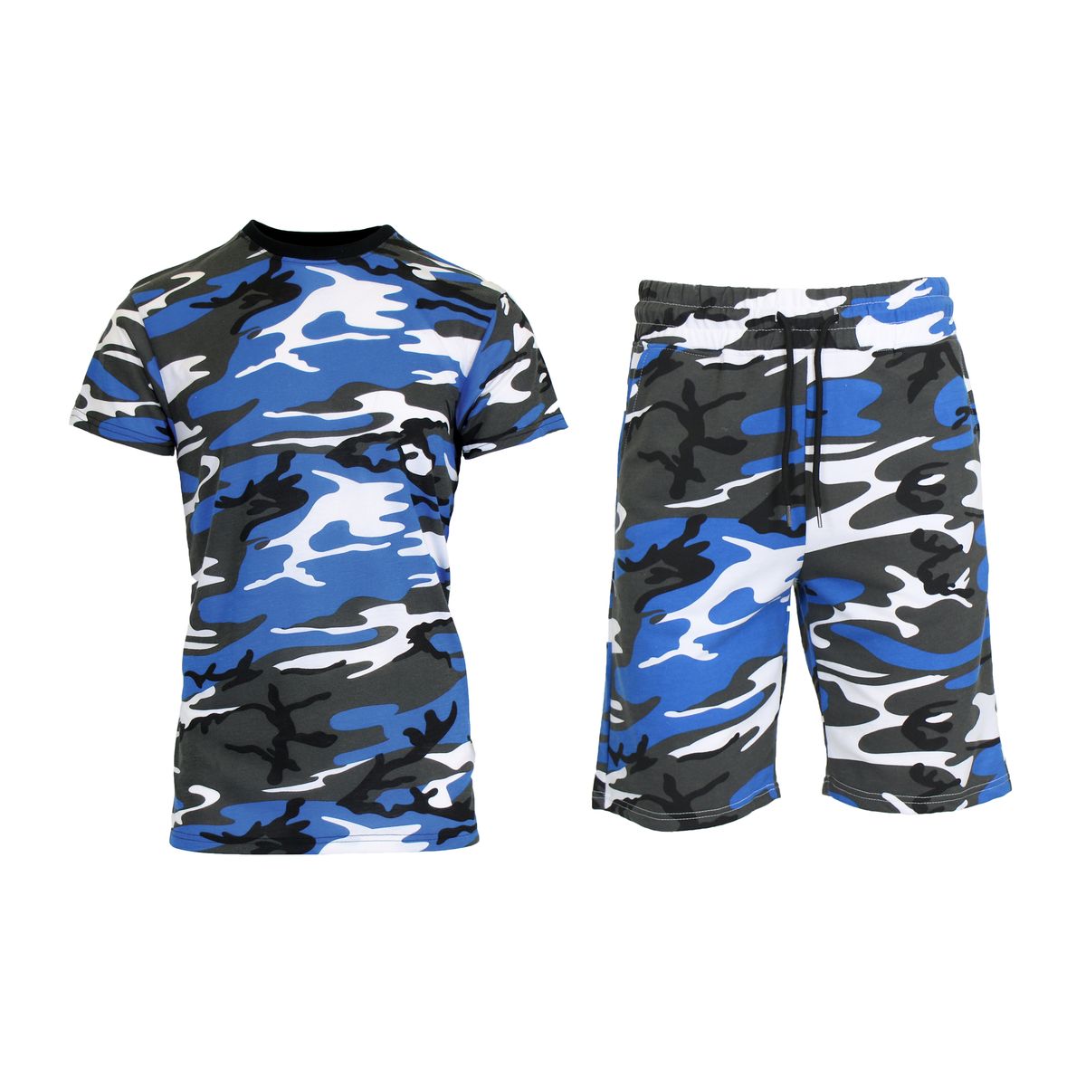 Men’s 2-Piece Slim Fit Camo T-Shirt & Shorts Set - MCMO-02 - MPS-670 - RY - 2XL