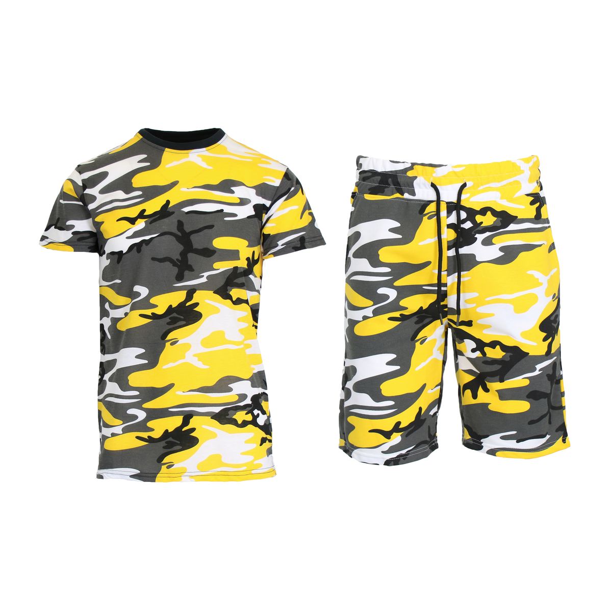 Men’s 2-Piece Slim Fit Camo T-Shirt & Shorts Set - MCMO-02 - MPS-670 - YL - L