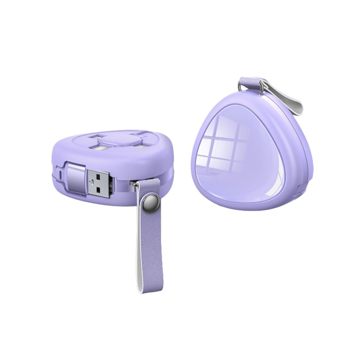 TrioCharge 3-in-1 Retractable Charger - Purple
