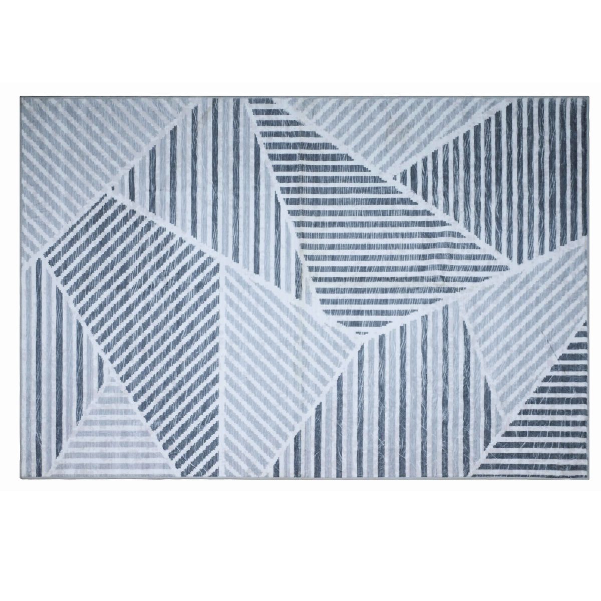 Bibb Home Washable Flannel Accent Rug with Latex Back (2-Pack) - Geometric Stride 20x30 2-Pack