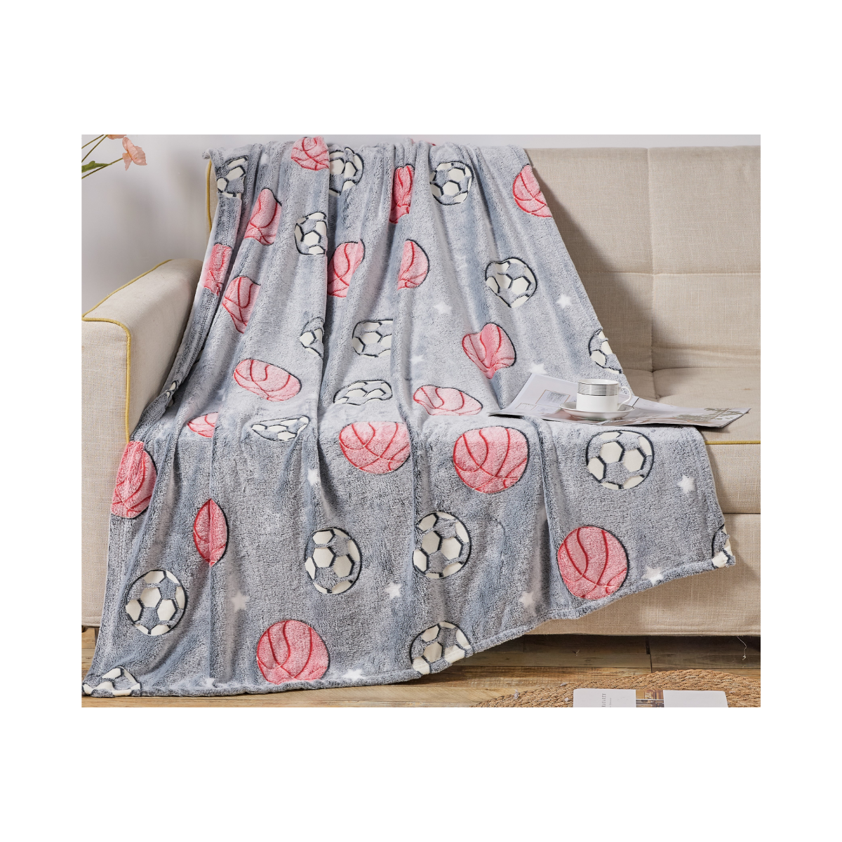 50 x 60-Inch Glow-in-the-Dark Blanket (1- or 2-Pack) - ALL STARS - 2 PACK