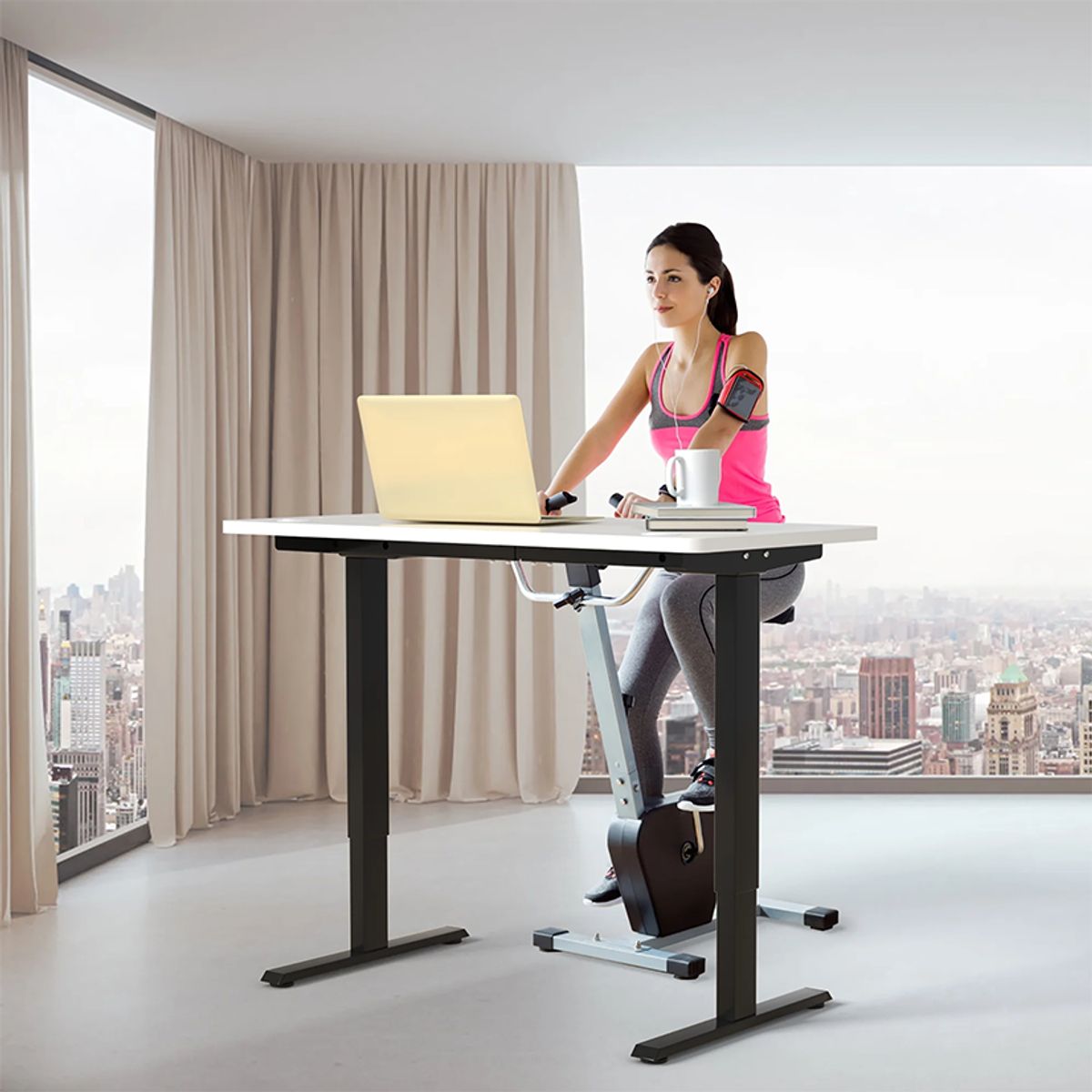 23-Inch Electric Adjustable Standing Desk - Desk Frame Black