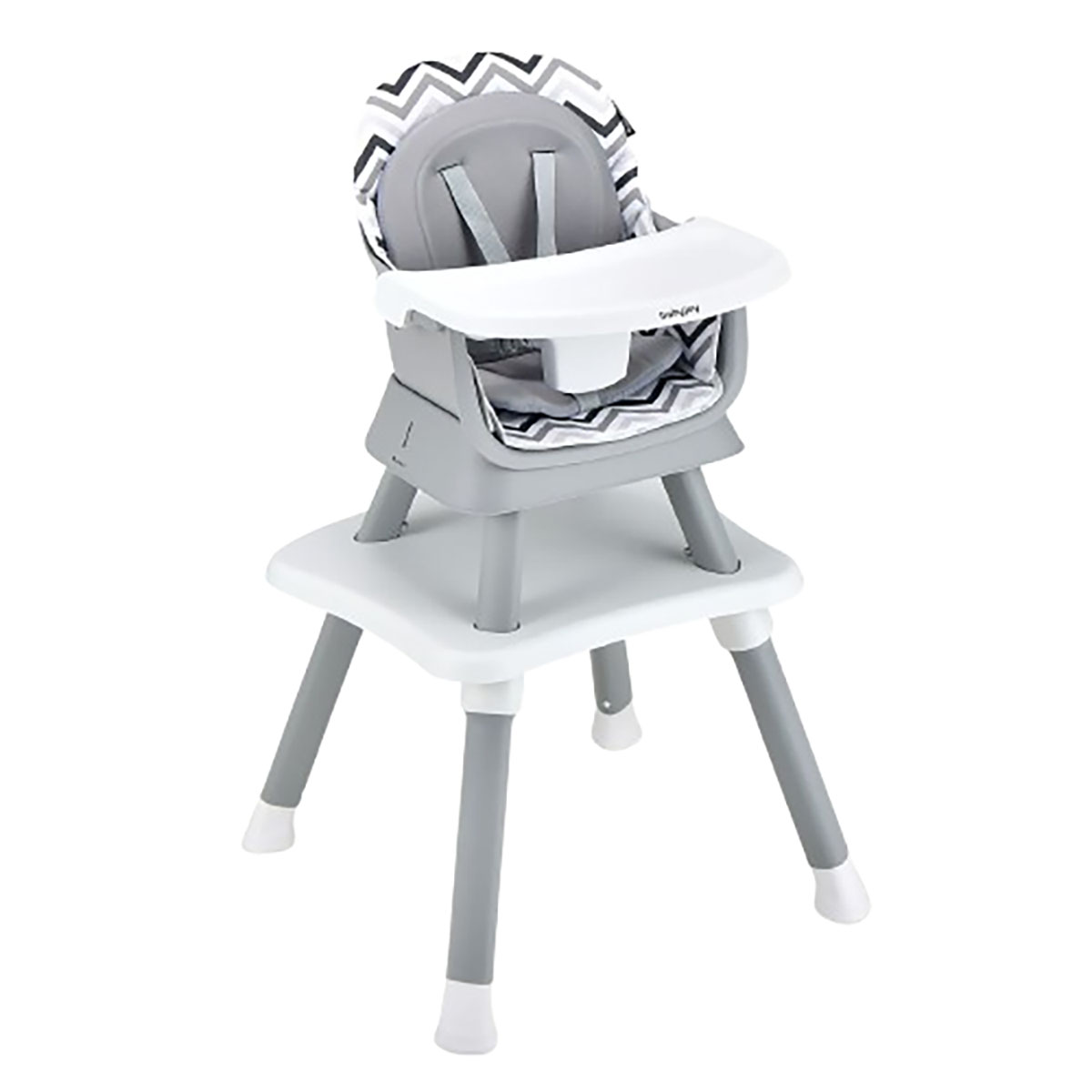 Convertible Baby High Chair with Adjustable Removable Tray (5 Colors) - Baby High Chair-Strip