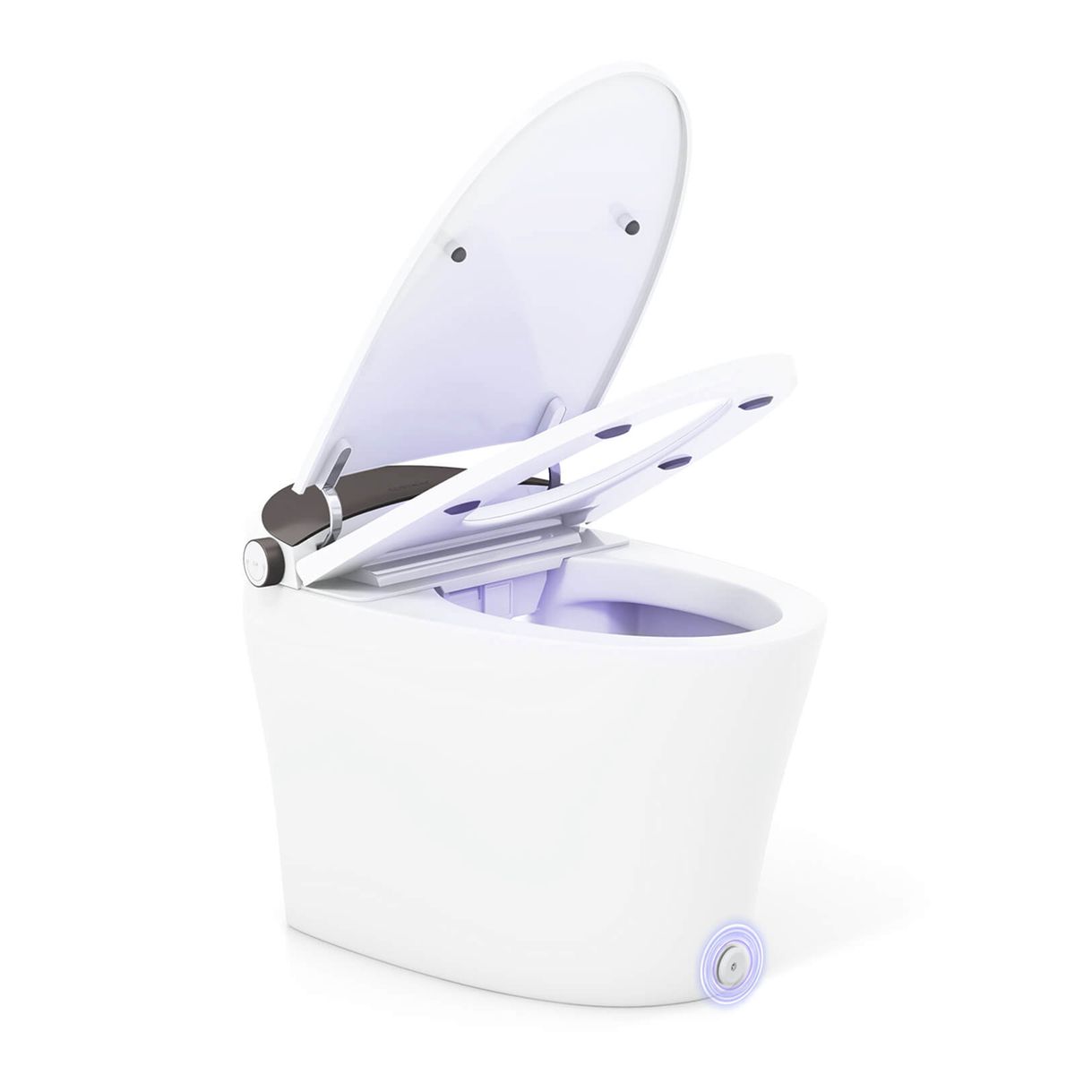 1.28GPF Smart Elongated Toilet Bidet with Heated Seat & Auto Open/Close - Costway Smart Toilet with Adju