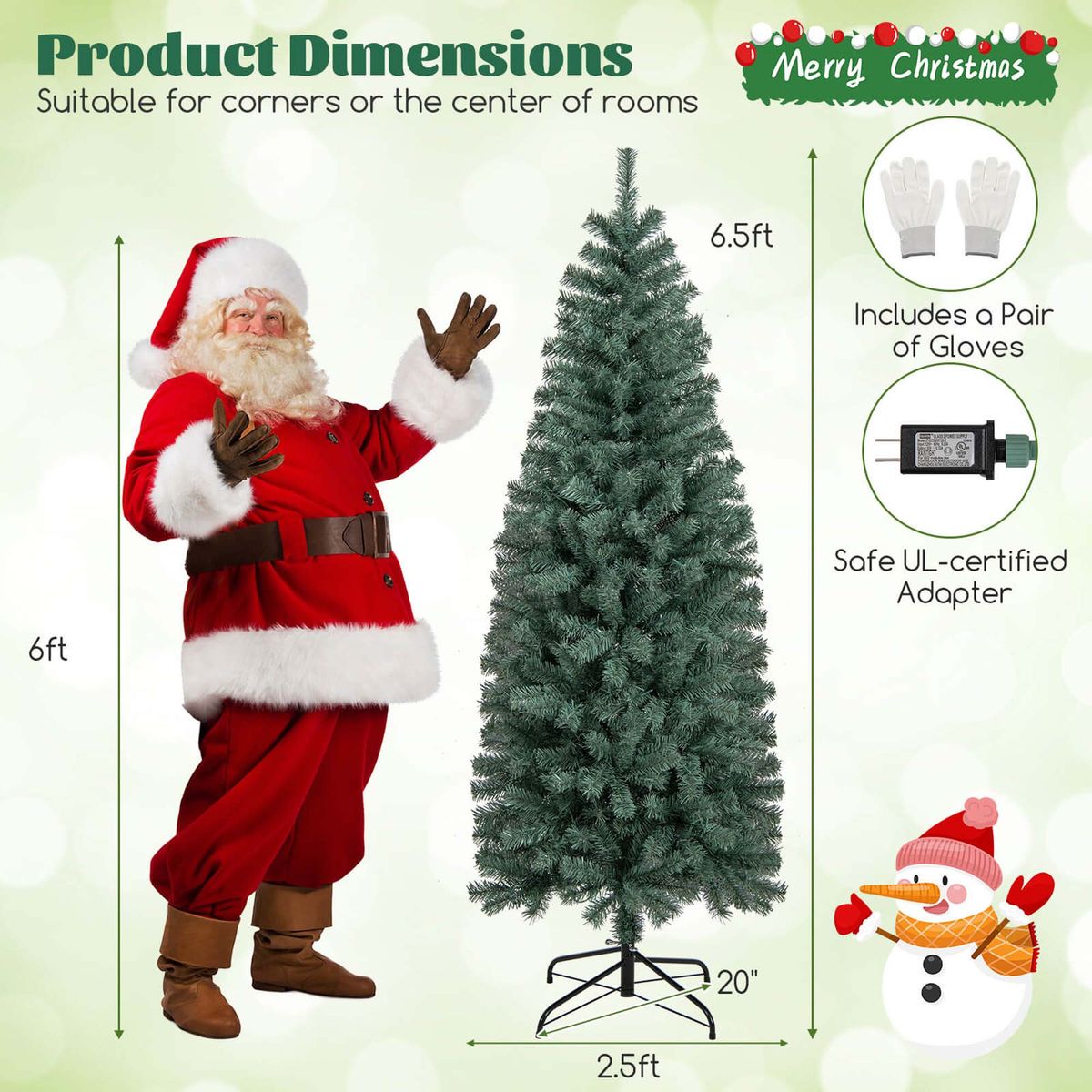 Artificial Christmas Tree with 9 Lighting Modes - 6.5 FT