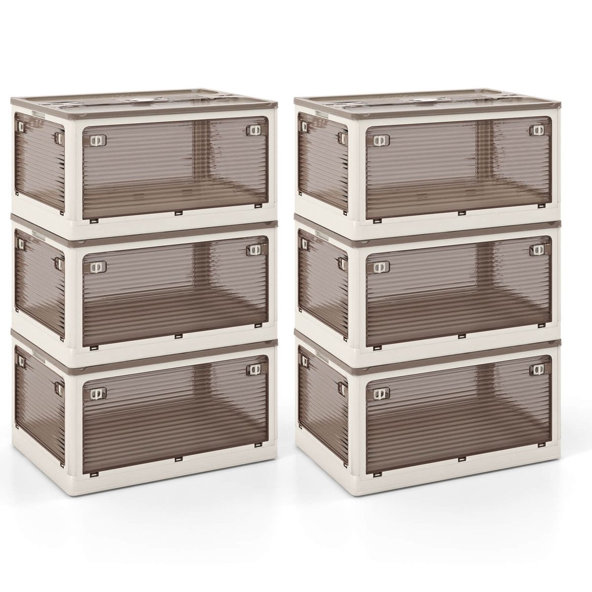 18-Gallon Collapsible Stackable Storage Bin (3 or 6-Pack) - Container Box-2