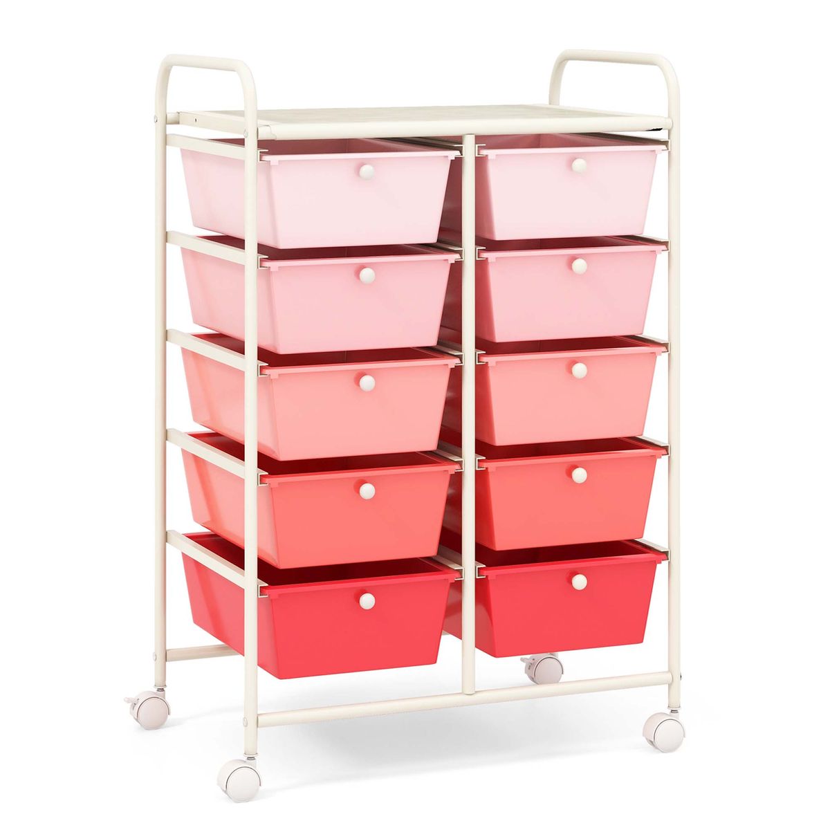 10-Drawer Rolling Storage Cart - Rolling Cart Utility PI