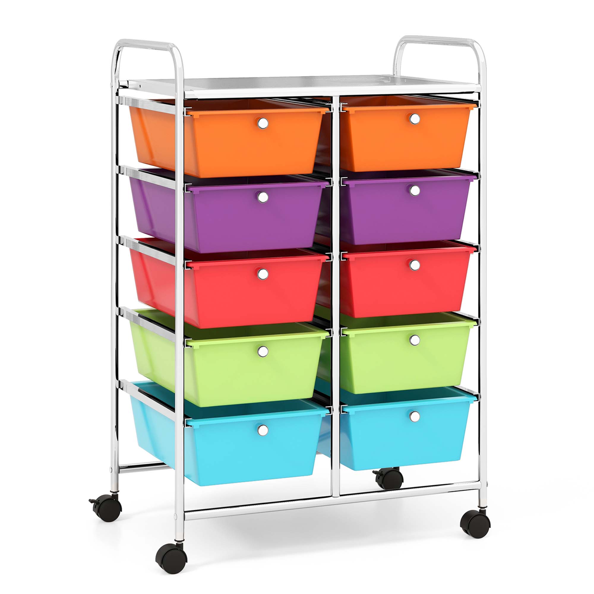 10-Drawer Rolling Storage Cart - Rolling Cart Utility MT
