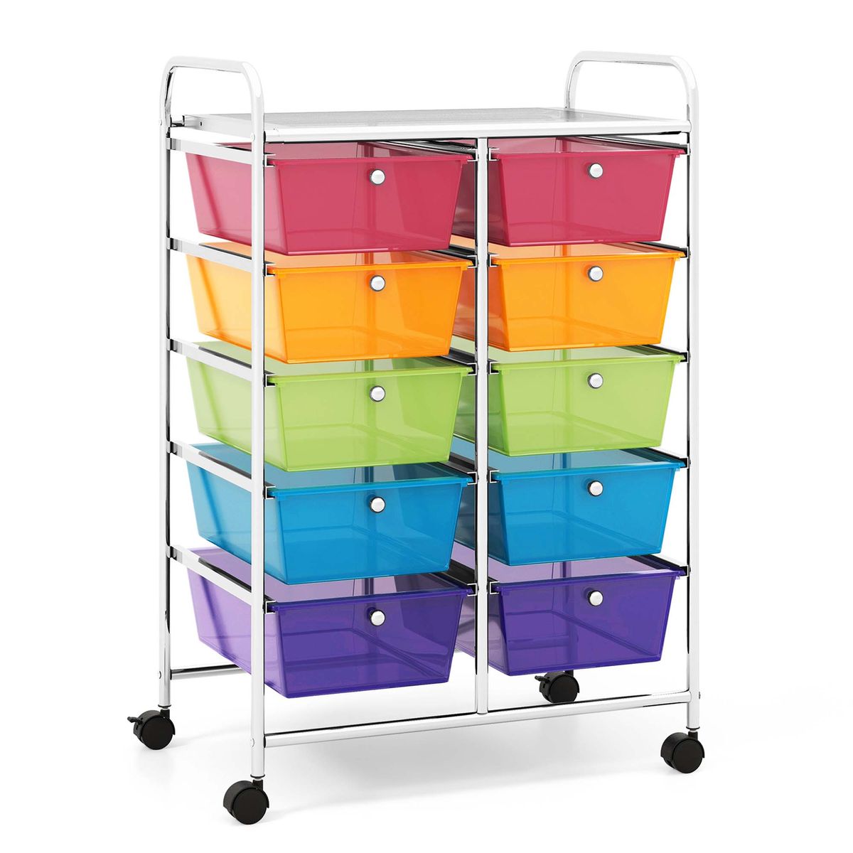 10-Drawer Rolling Storage Cart - Rolling Cart Utility RB