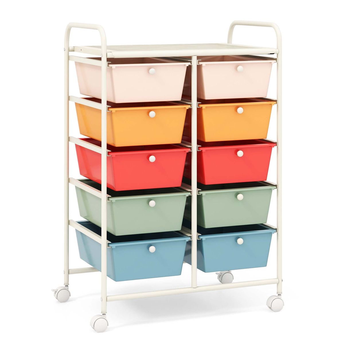 10-Drawer Rolling Storage Cart - Rolling Cart Utility GX