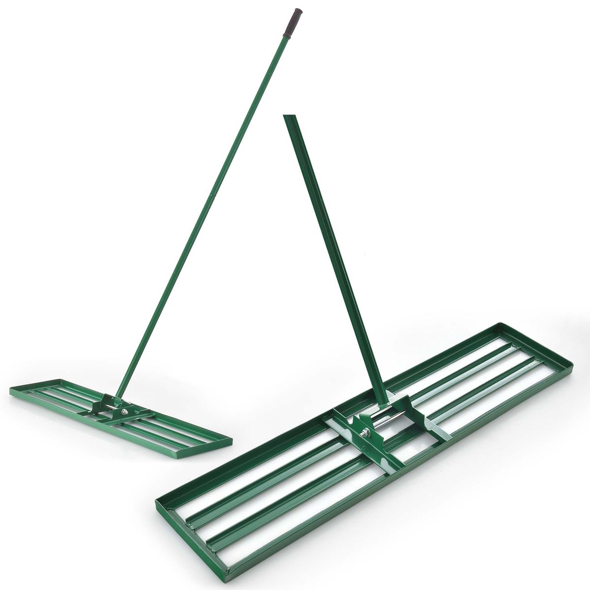36 x 10-Inch Lawn Leveling Rake with Ergonomic Handle - Lawn Leveling Rake -Green