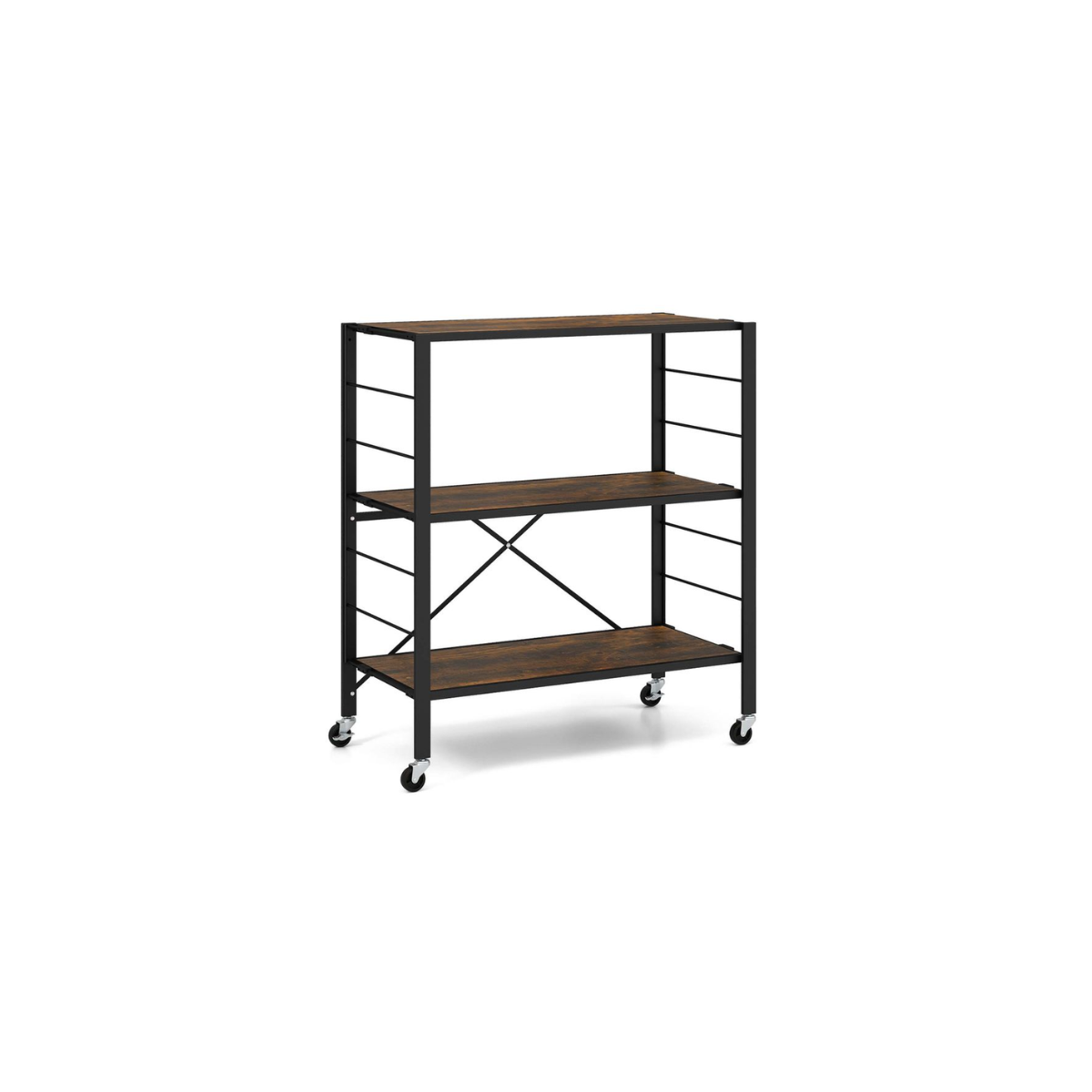 Costway 3-Tier Folding Shelf Unit - Shelving-1