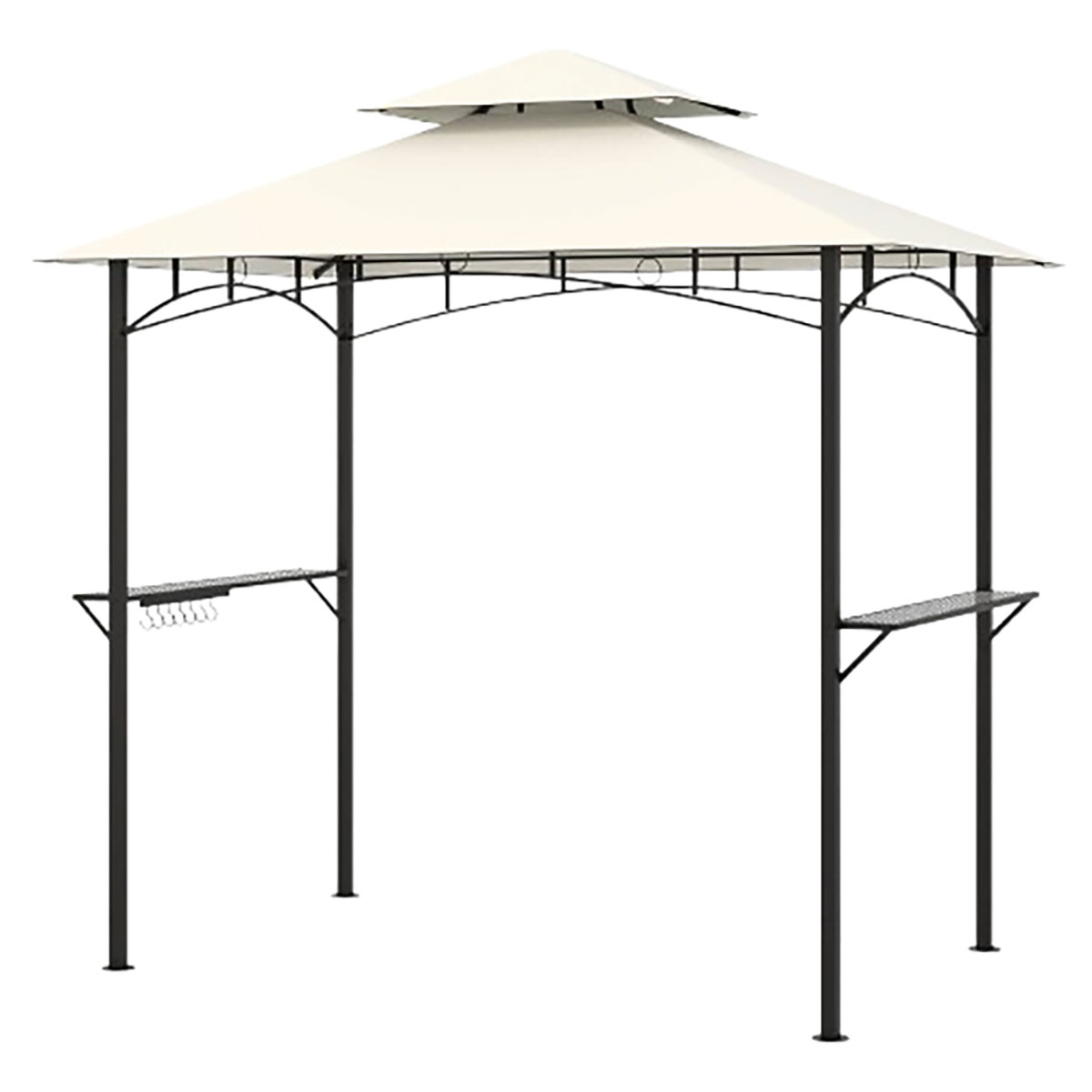 Outdoor Double-Tiered 8 x 5-Foot Grill Gazebo Canopy  - Grill Gazebo-Beige